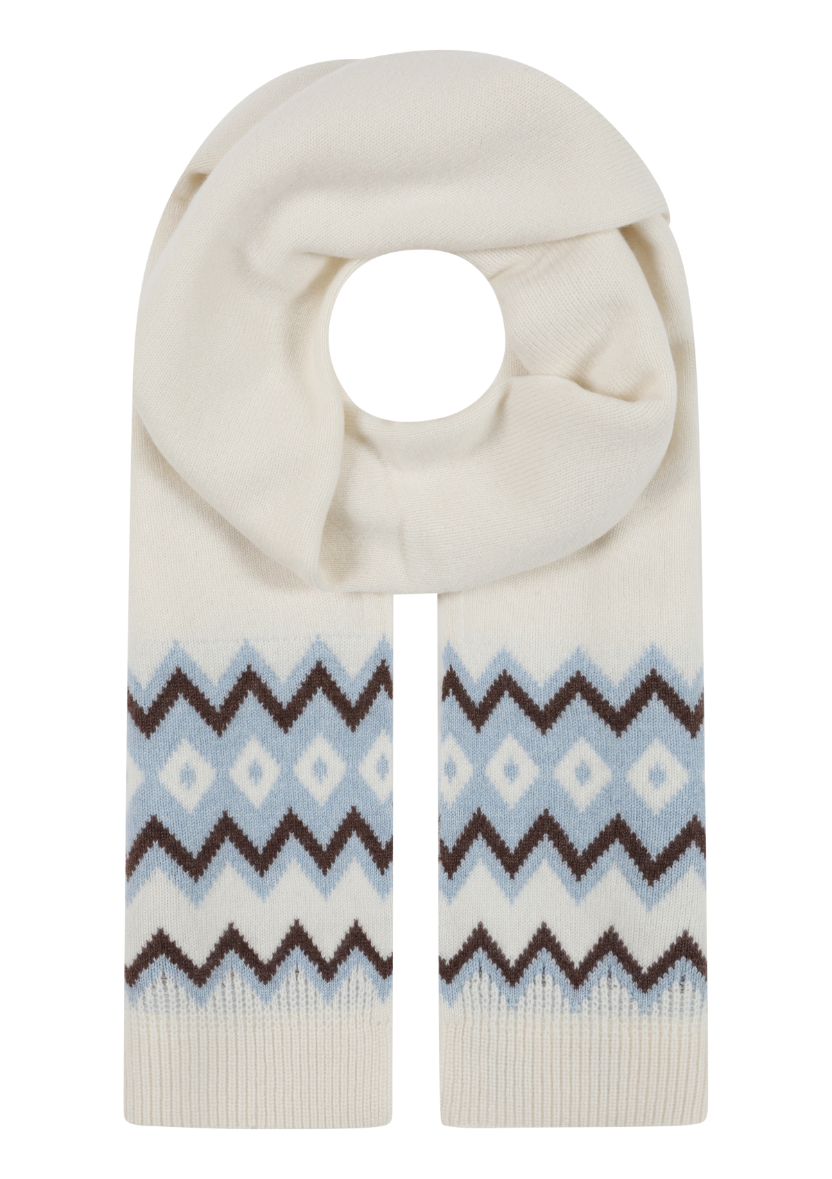 Scarf in Snow & Blue Nordic Mix