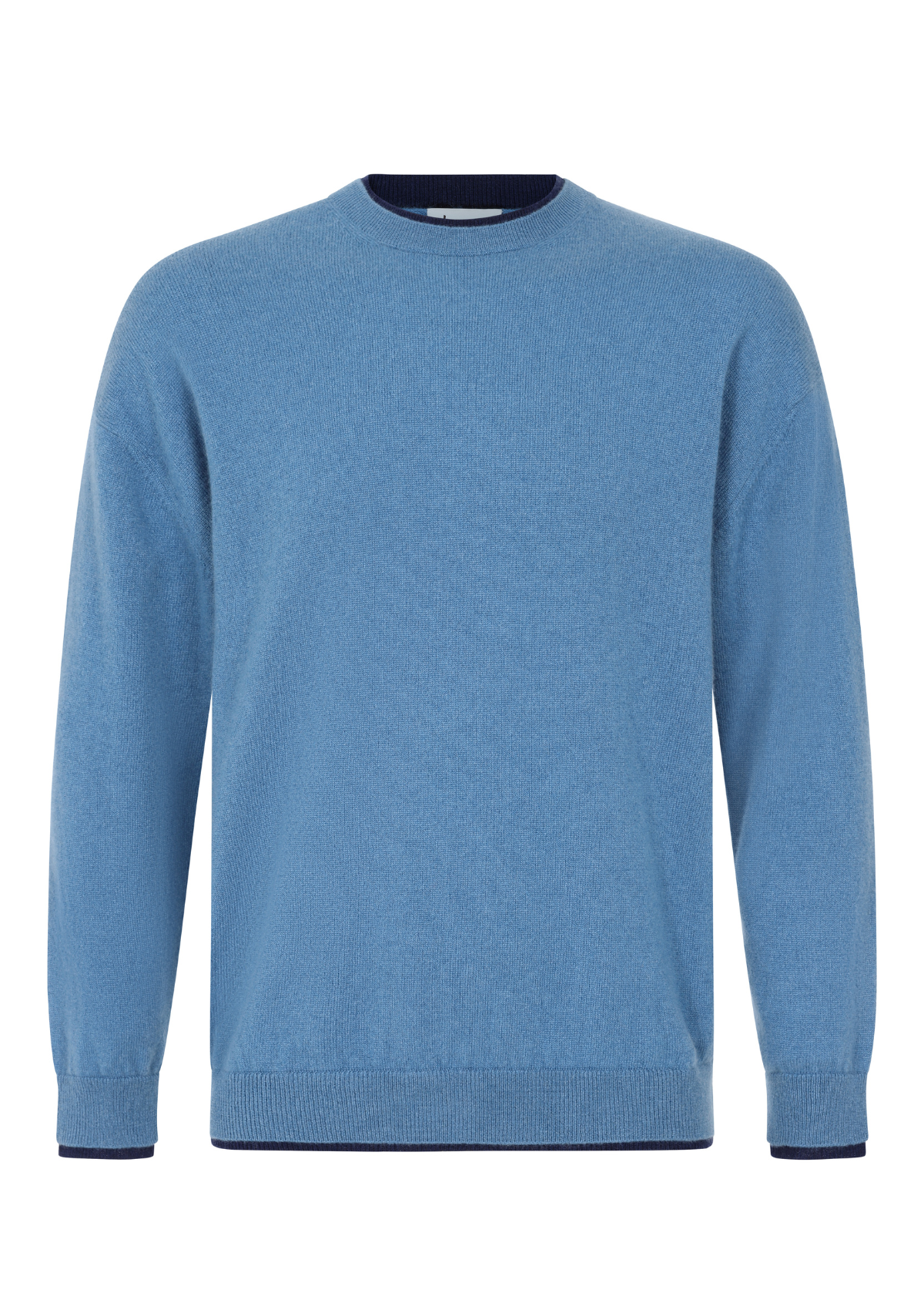 Mens Cashmere Crew Neck Sweater in Marina Blue