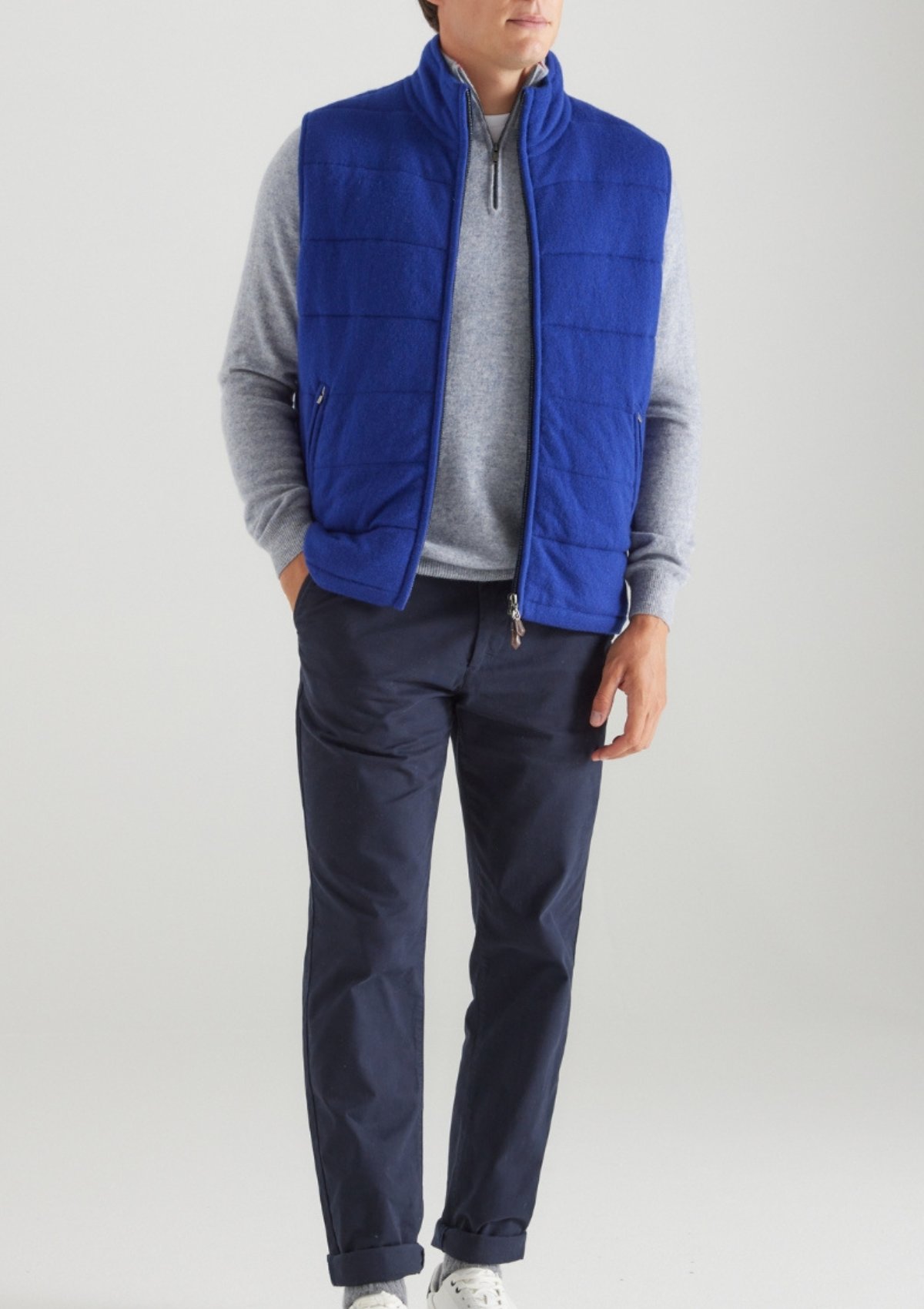 Mens Cashmere Gilet in Ultramarine Blue