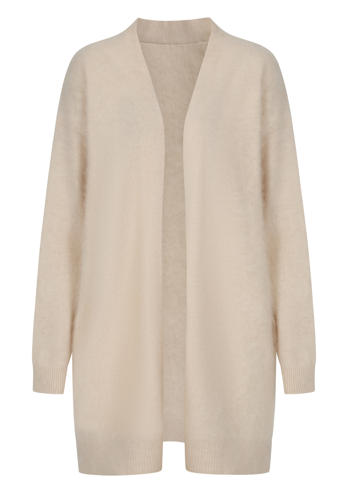 Brushed Cashmere Cardigan in Porcelaine White