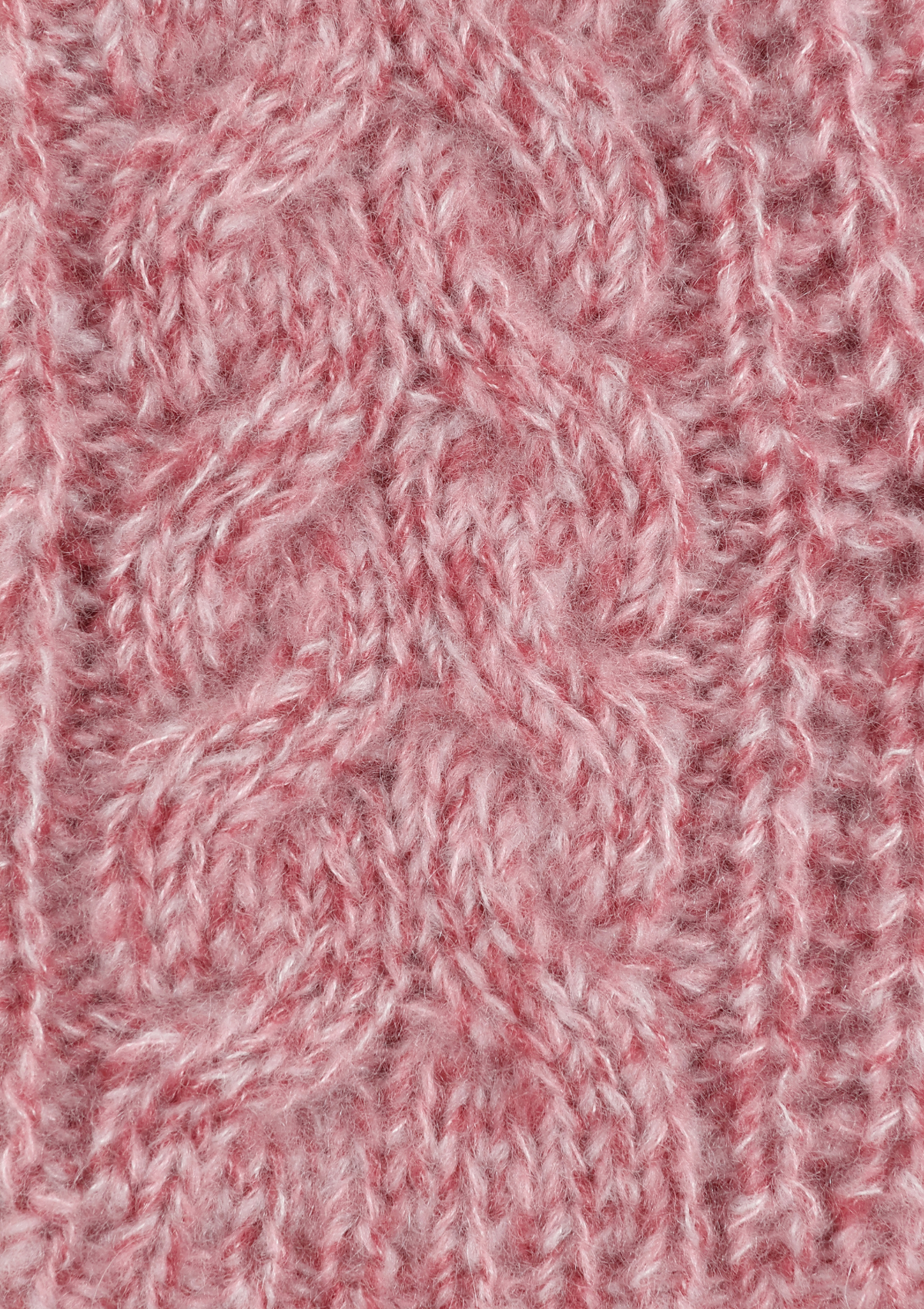 Silk & Cashmere Cable Mitt in Sugary Pink