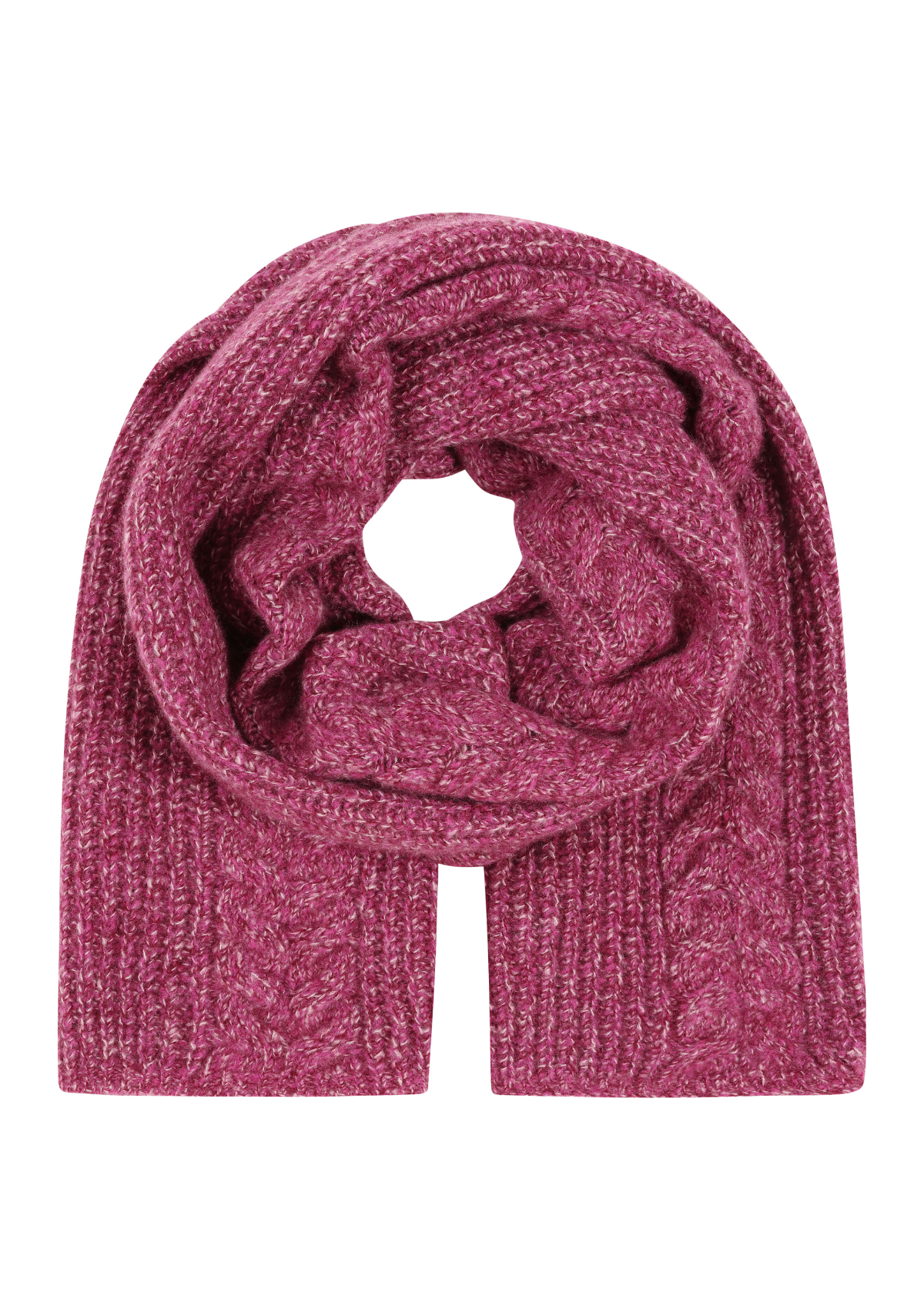Silk & Cashmere Cable Scarf in Carlita Pink