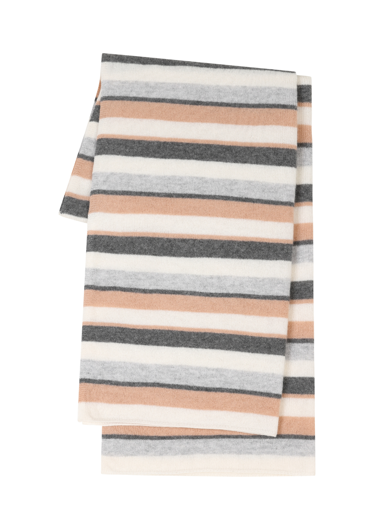 Cashmere Lofty Blanket Scarf in Natural Stripe