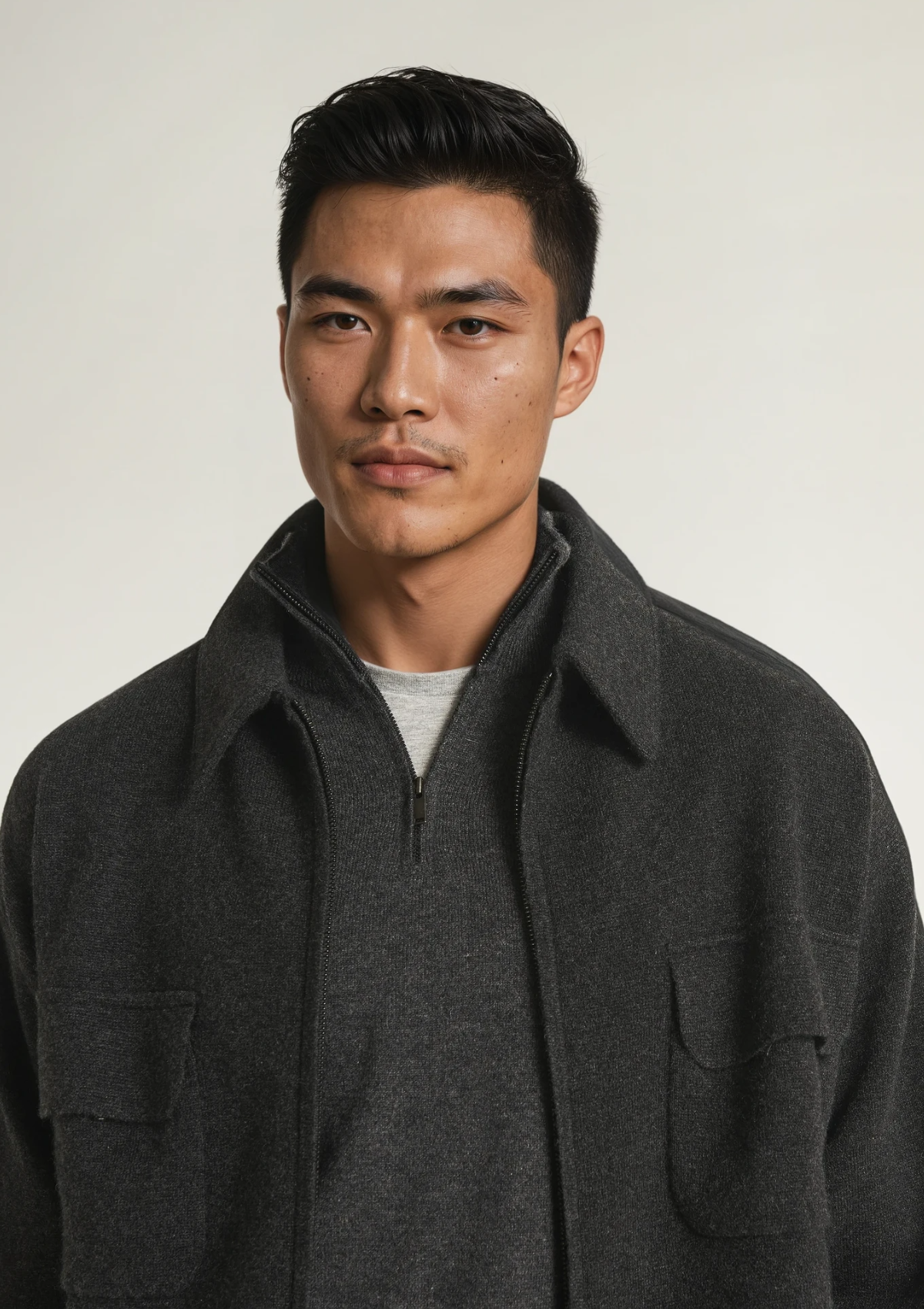 Mens Zip Jacket in Charcoal Grey