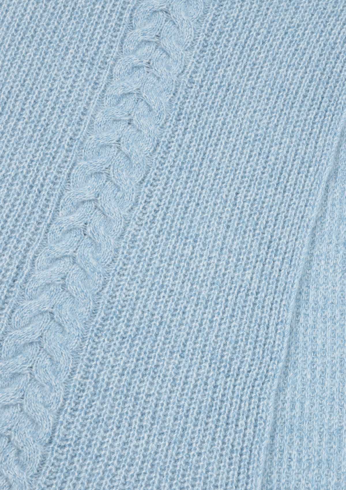 Silk & Cashmere Cable Scarf in Frosty Blue