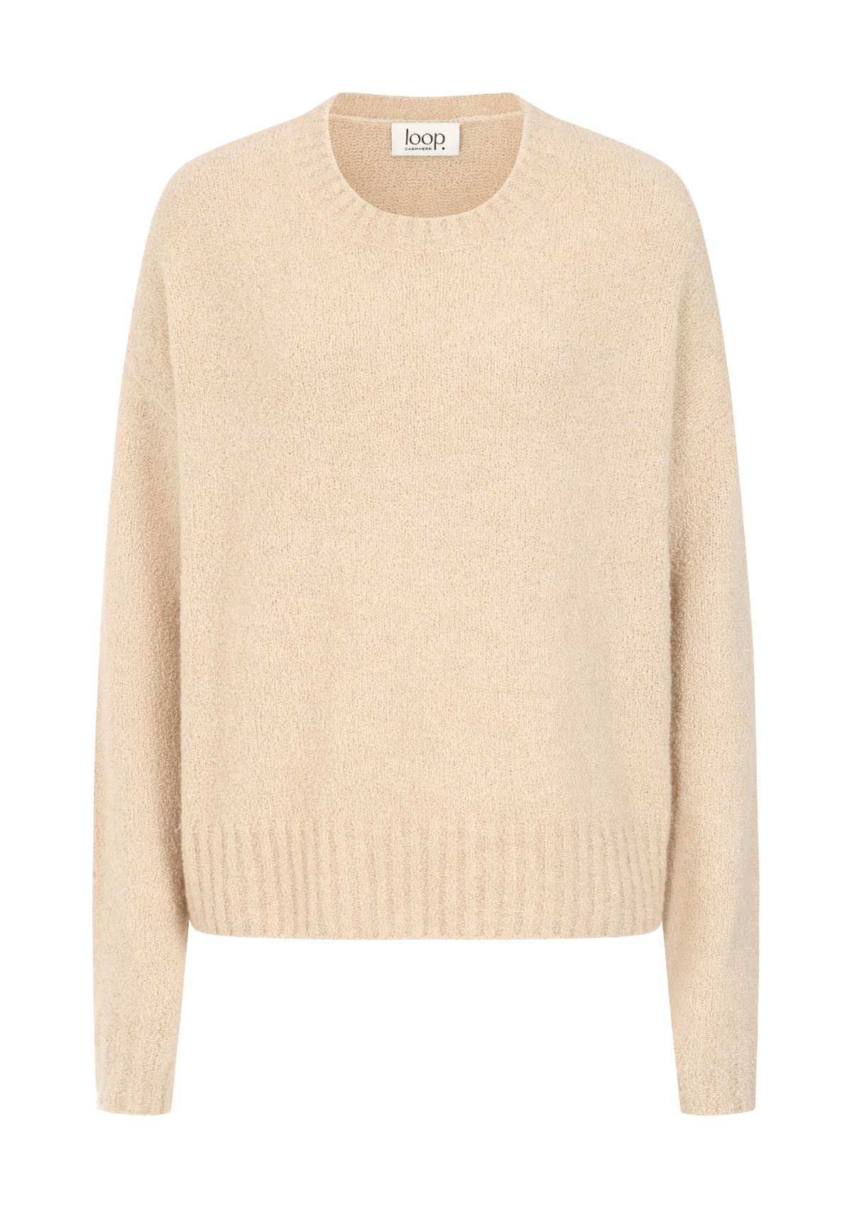 Boucle Cropped Sweatshirt in Smoke Beige
