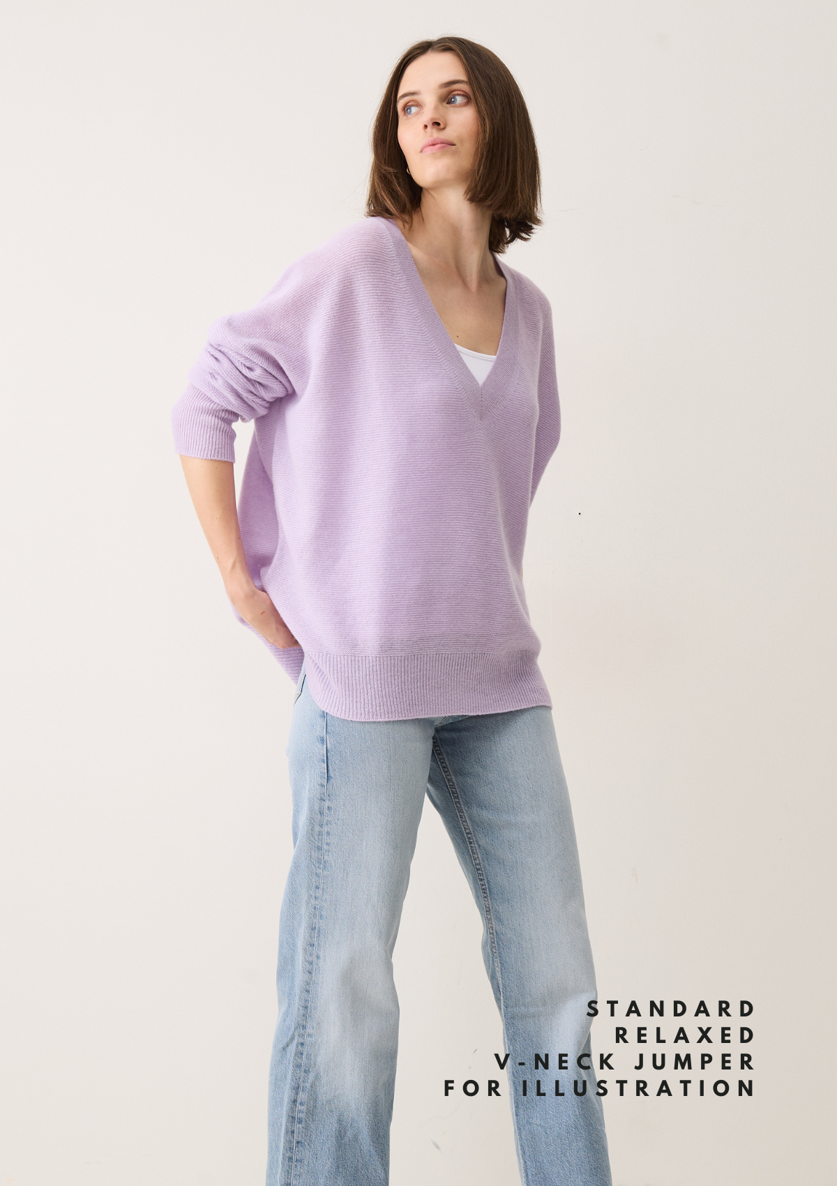 Relaxed V Neck Cashmere Sweater - Made to Order