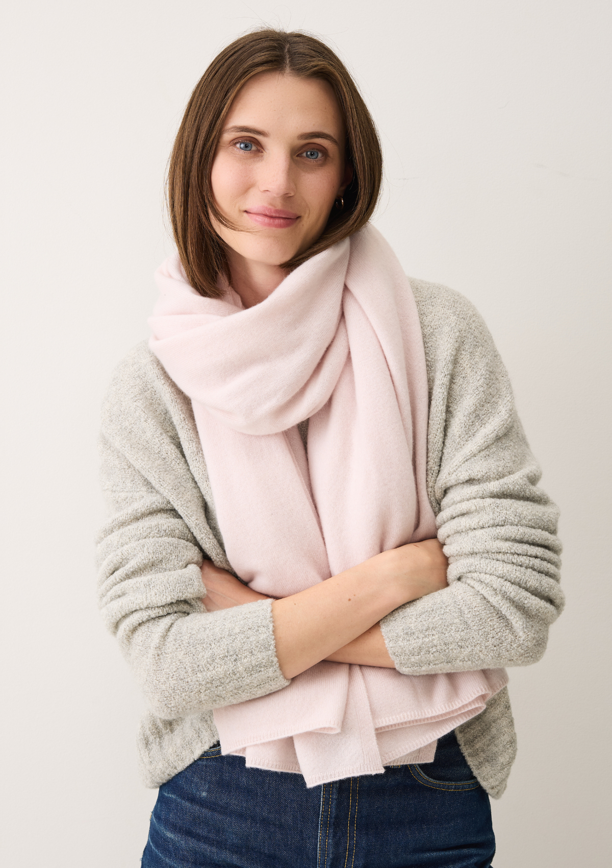 Cashmere Lofty Blanket Scarf in Ballet Pink