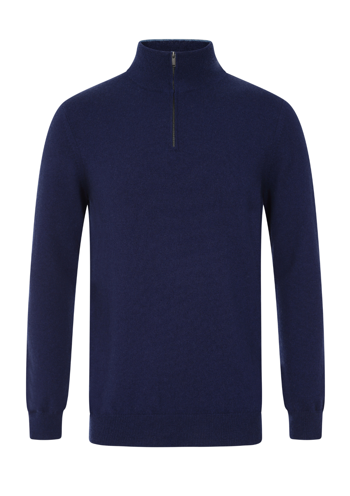 Mens Cashmere Half Zip Sweater in Midnight Blue