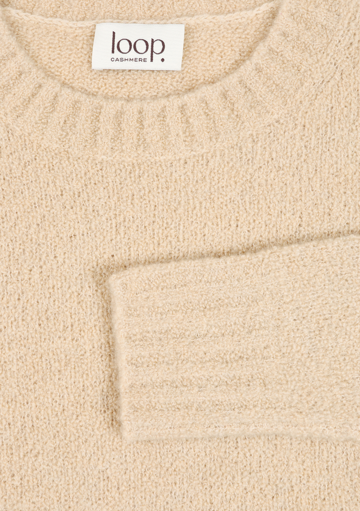 Boucle Cropped Sweatshirt in Smoke Beige