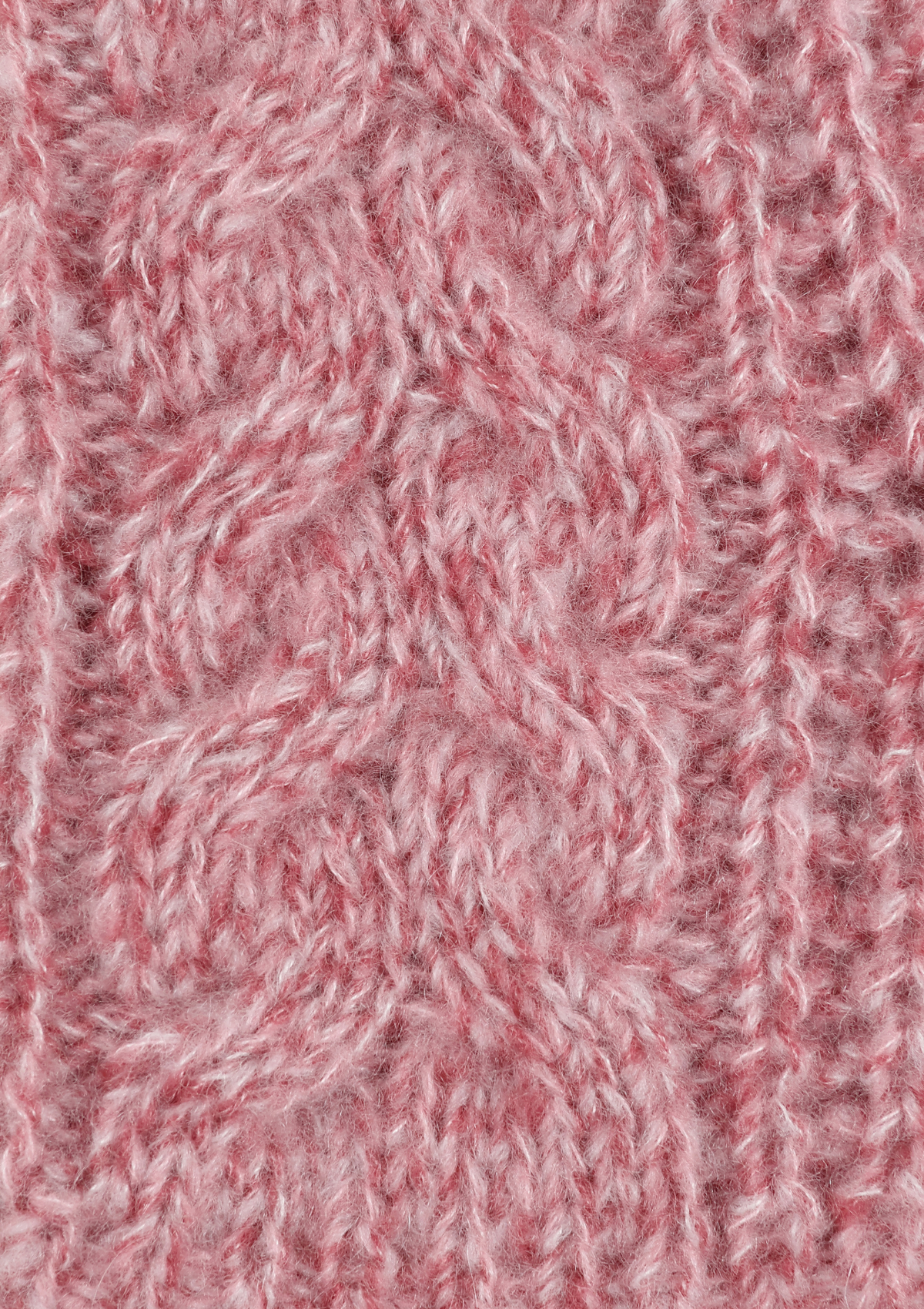 Silk & Cashmere Cable Mitt in Sugary Pink