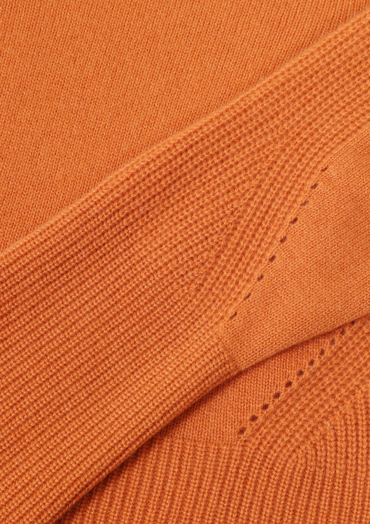 Ribbed Detail Lofty Crew Sweatshirt in Tiger Orange