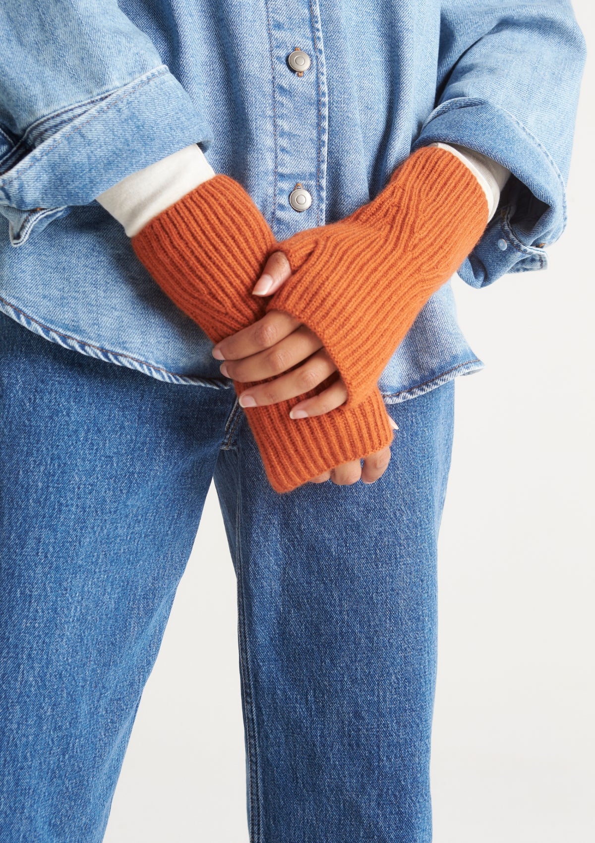 Cashmere Mitt in Ginger Orange