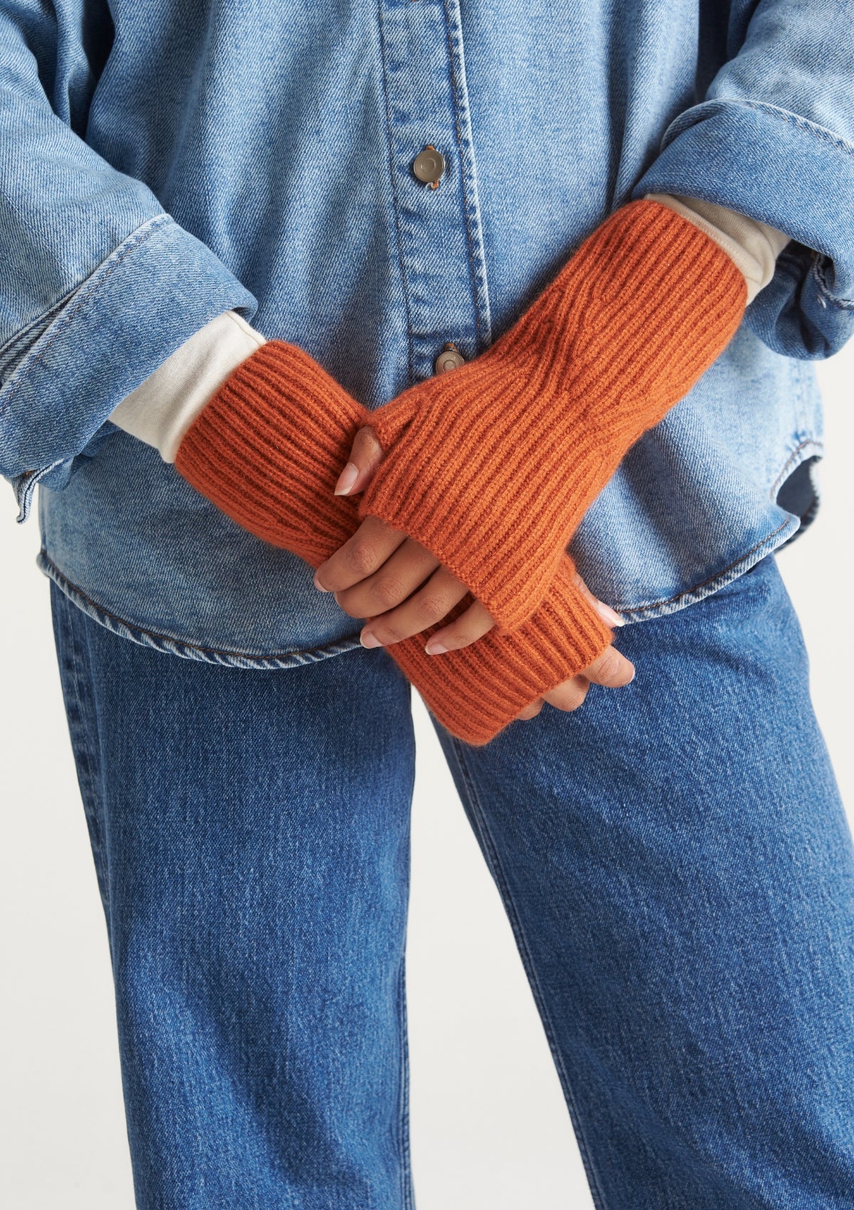 Cashmere Mitt in Ginger Orange