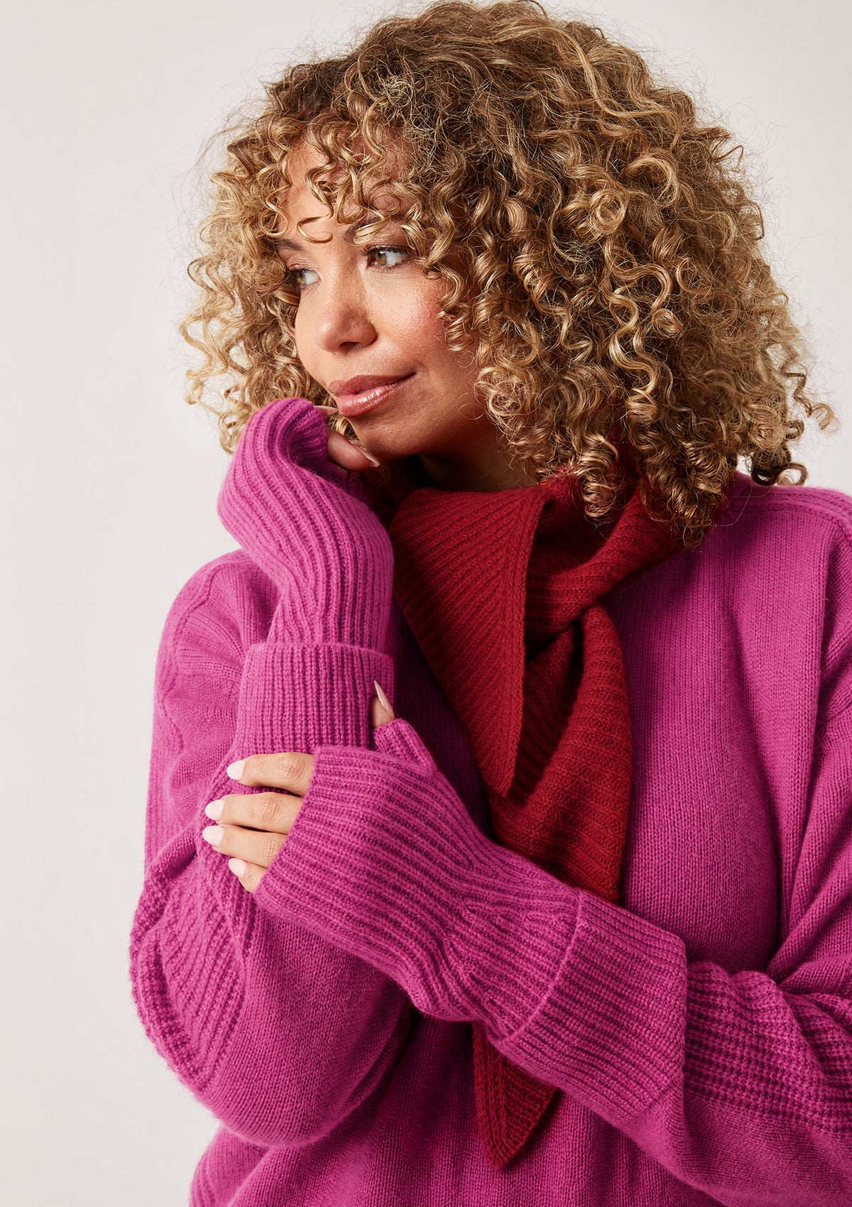 Cashmere Mitt in Morello Pink