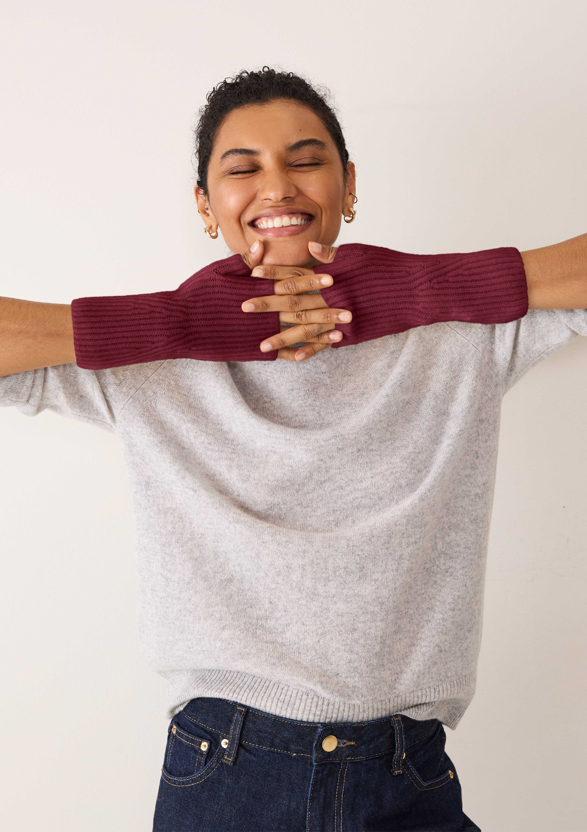 Cashmere Mitt in Barolo Red