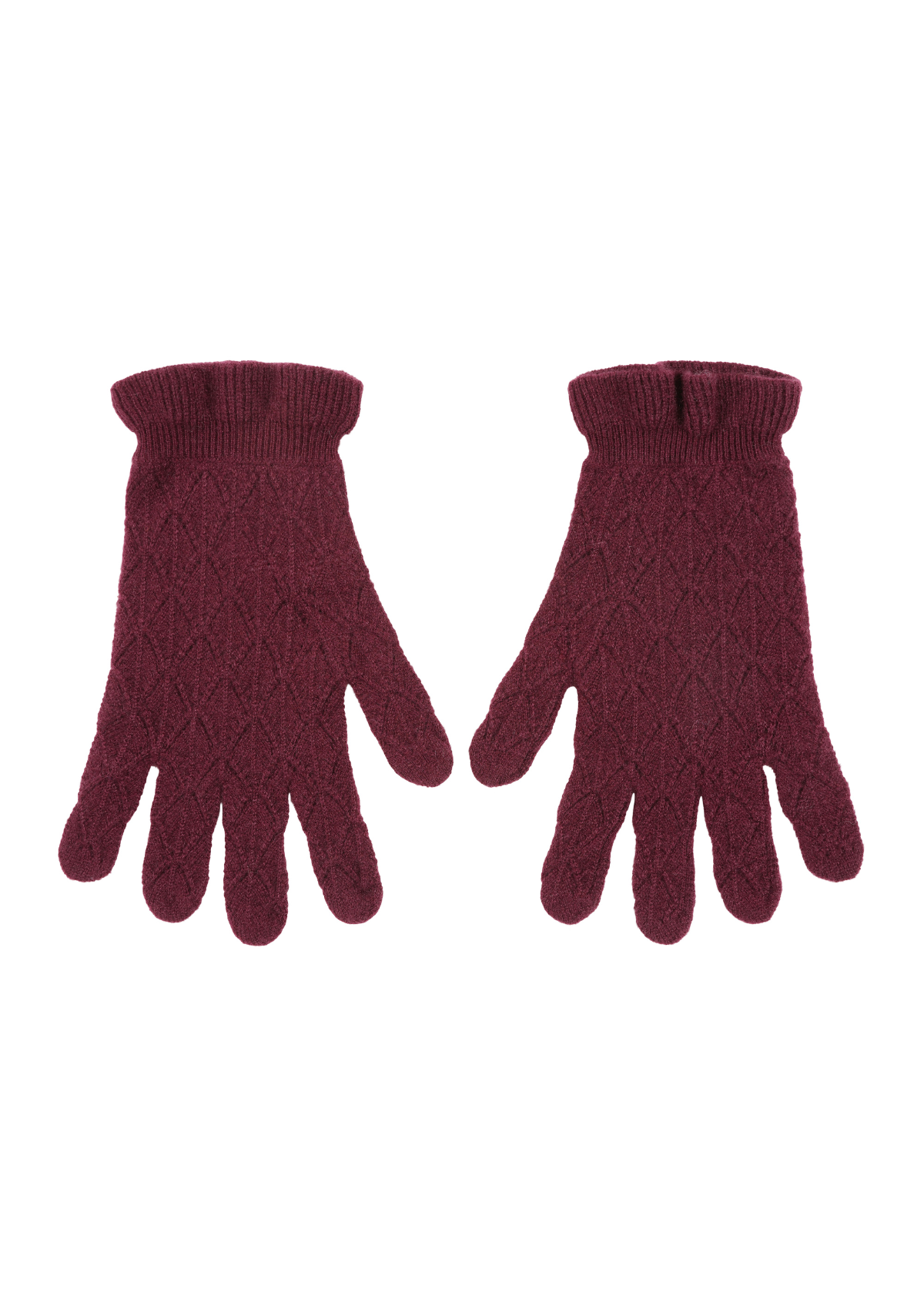 Pointelle Glove in Bordeaux Burgundy