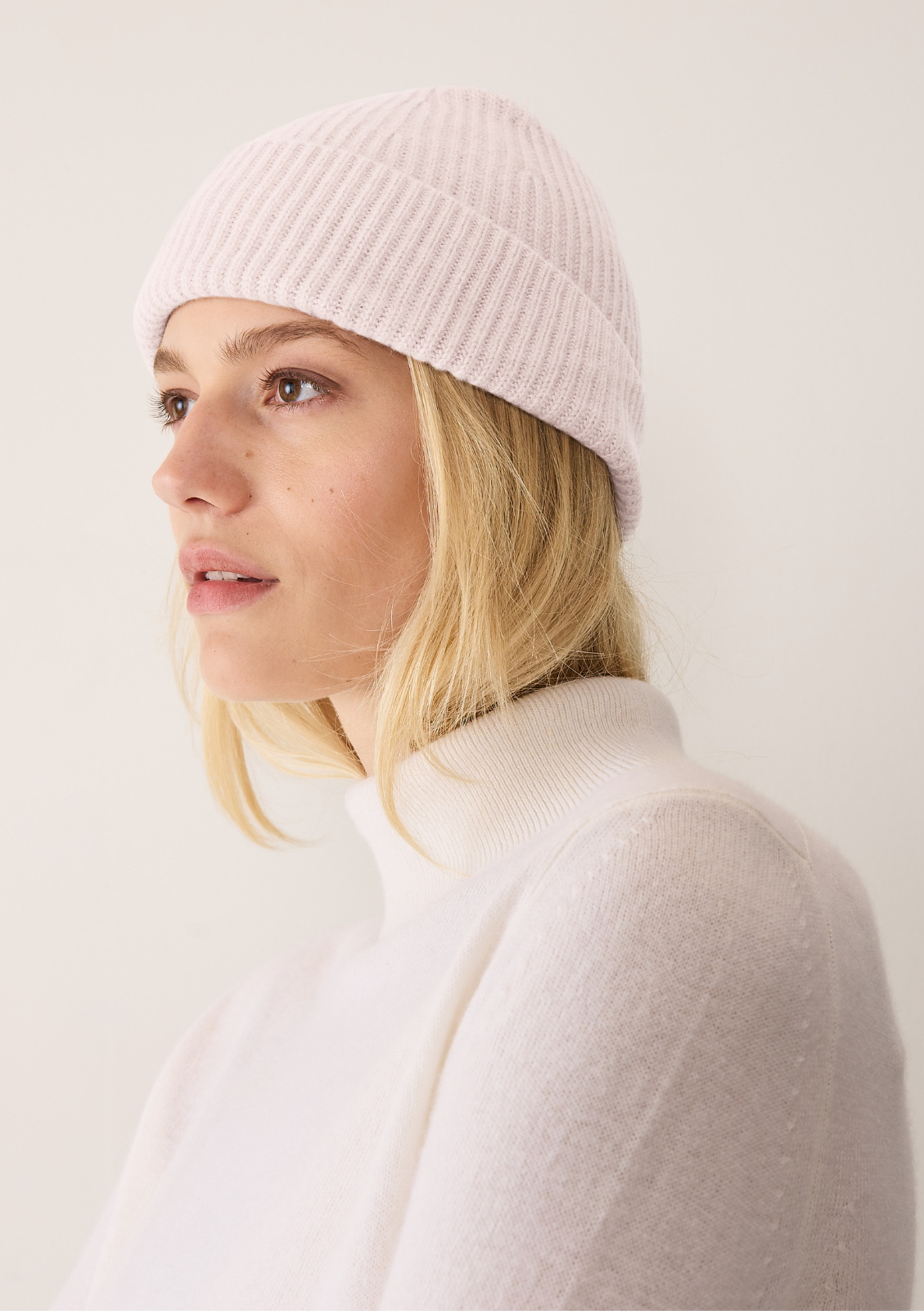 Cashmere Beanie in Ballet Pink - Main Image