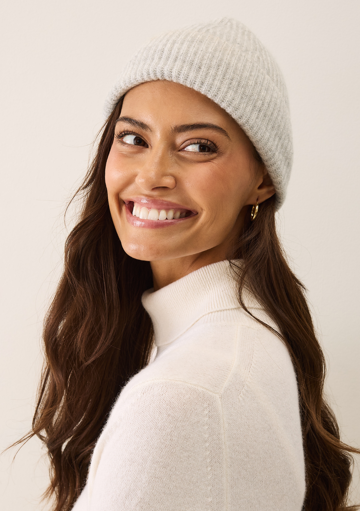 Cashmere Beanie in Foggy Grey