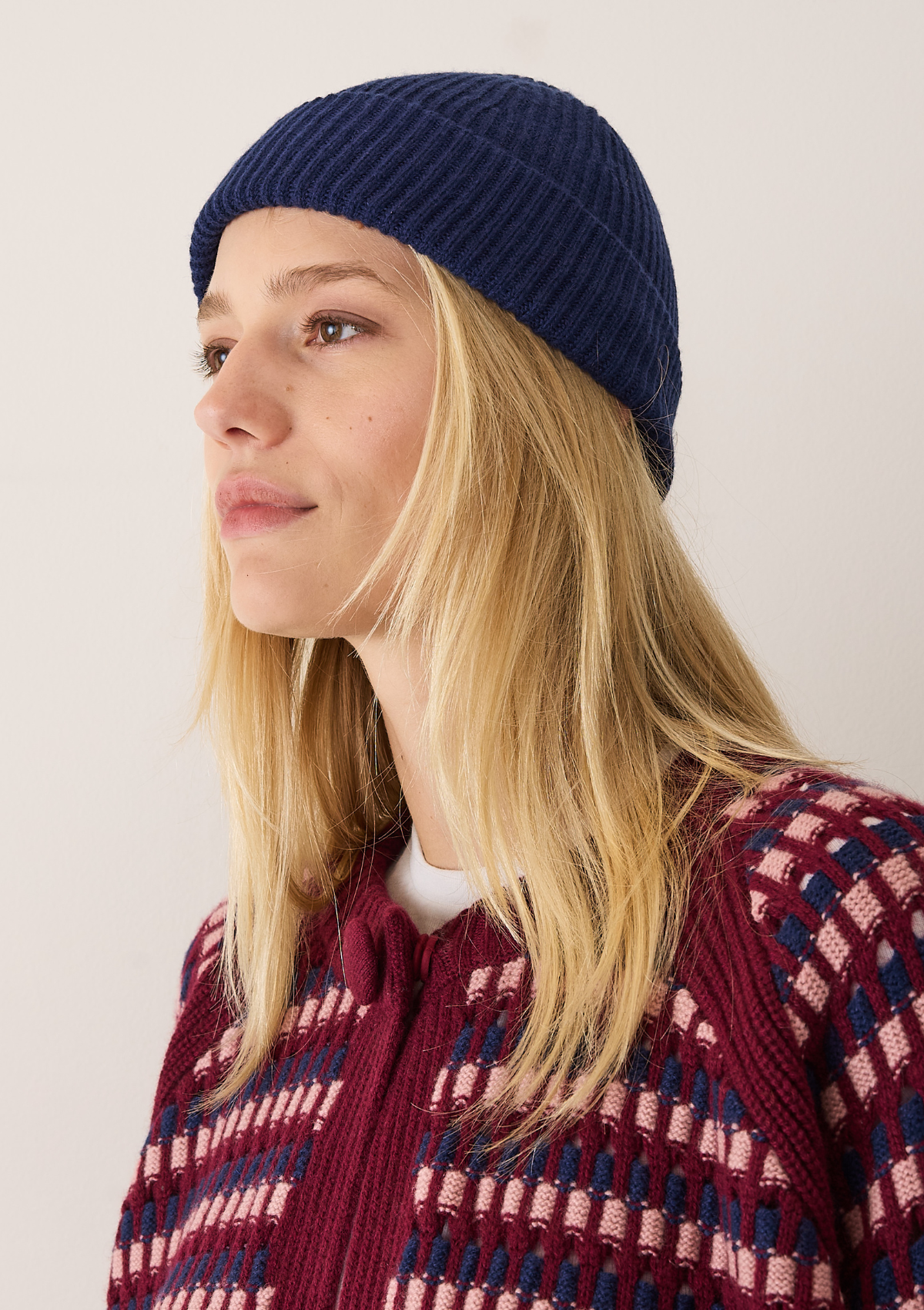 Cashmere Beanie in Midnight Blue