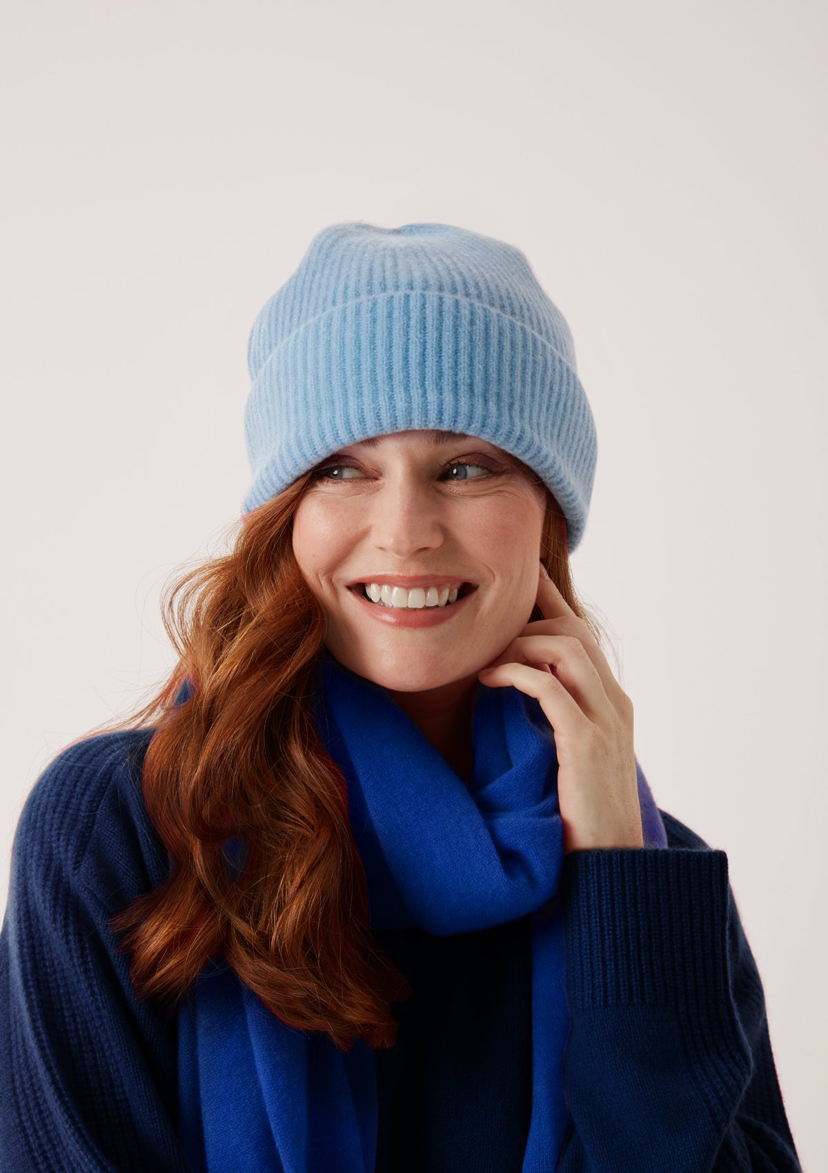 New Cashmere Beanie in Cerulean Blue