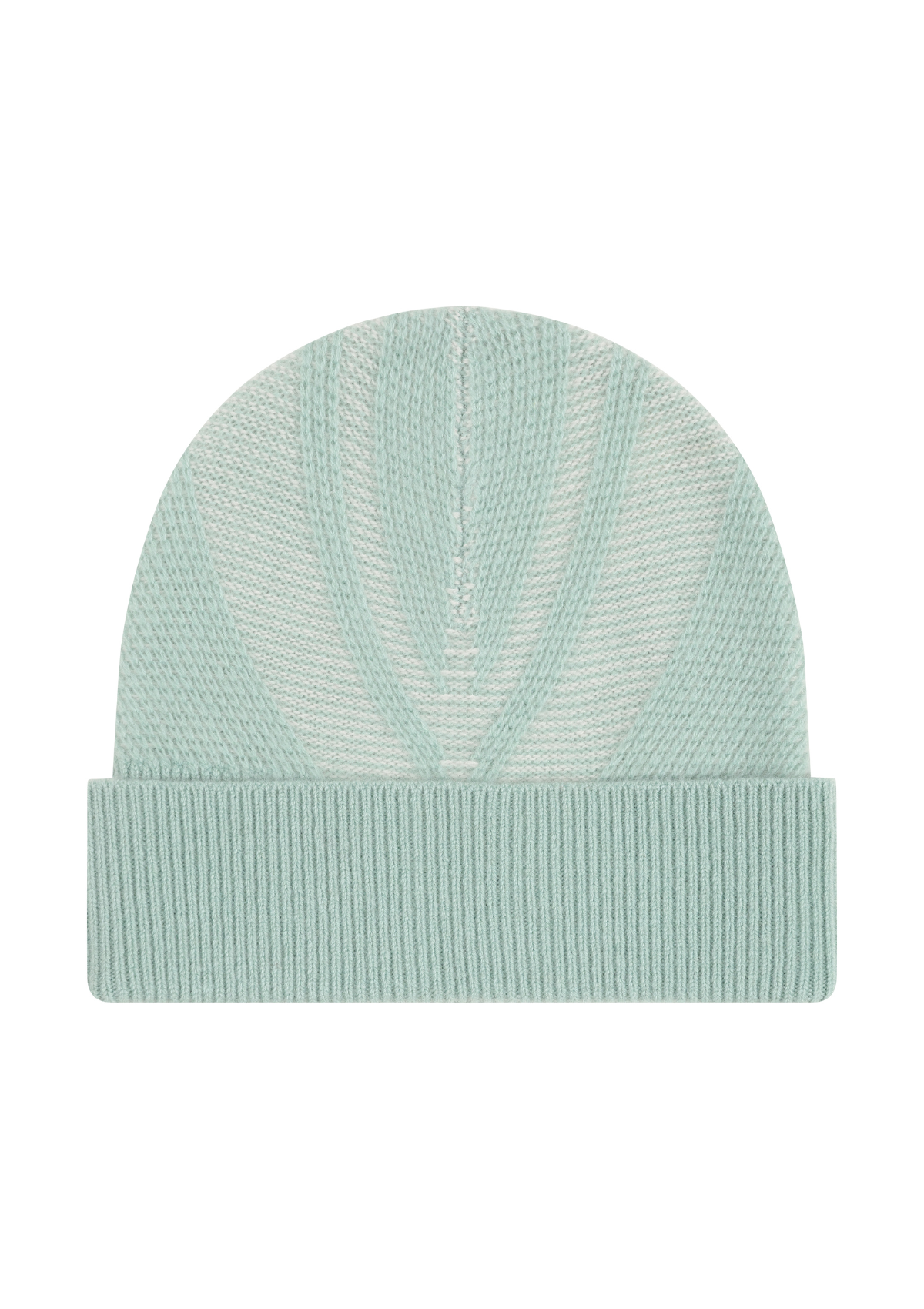 Textured Chevron Hat in Seafoam Green & Snow White