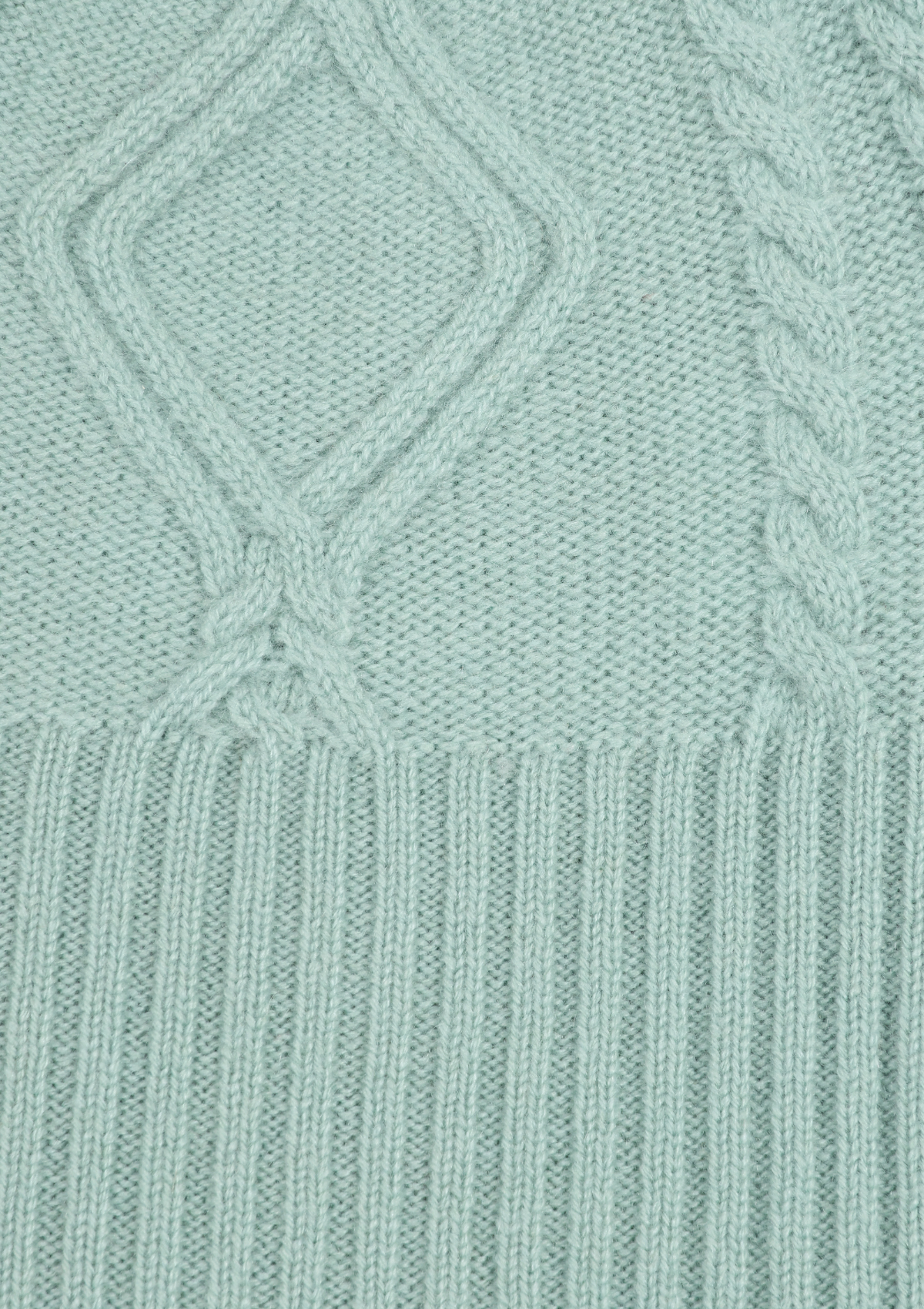 Cabled Hat in Seafoam Green