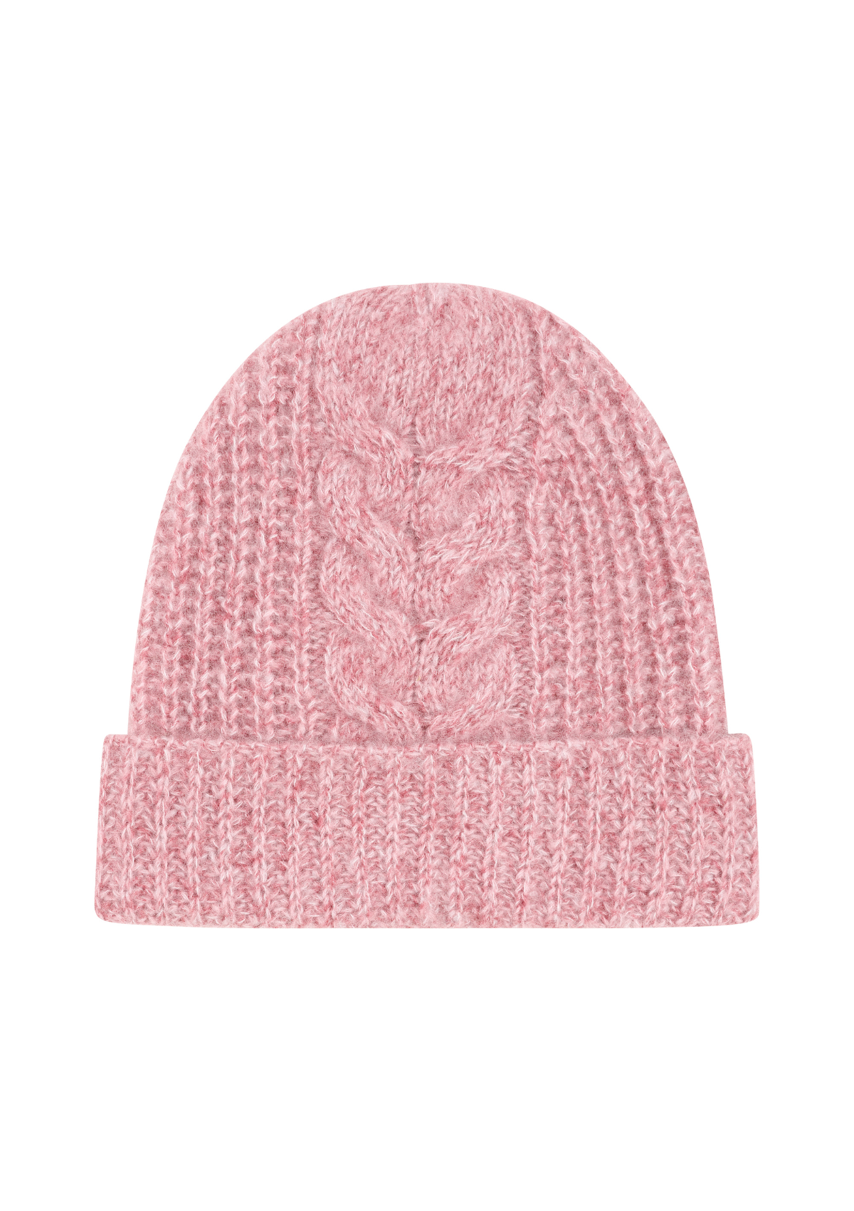 Silk & Cashmere Cable Beanie in Sugary Pink