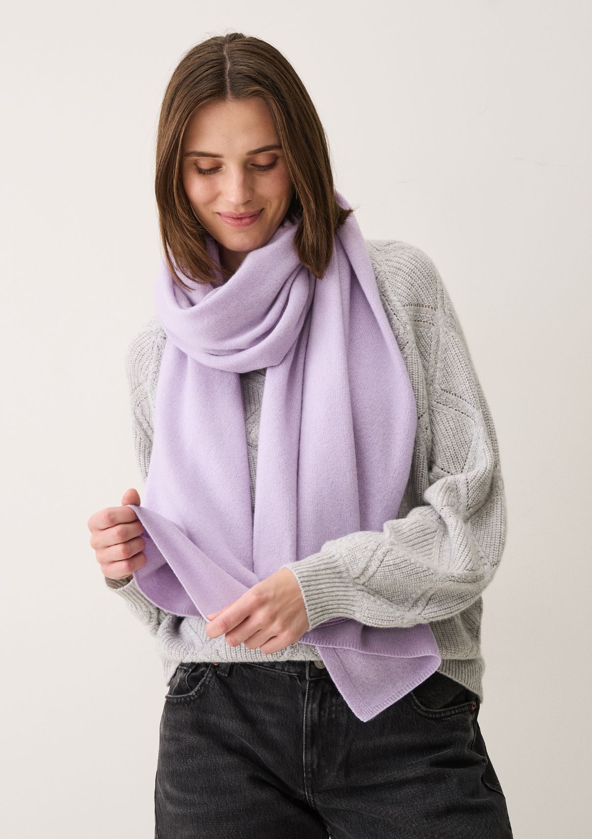 Cashmere Lofty Blanket Scarf in Siberian Lilac