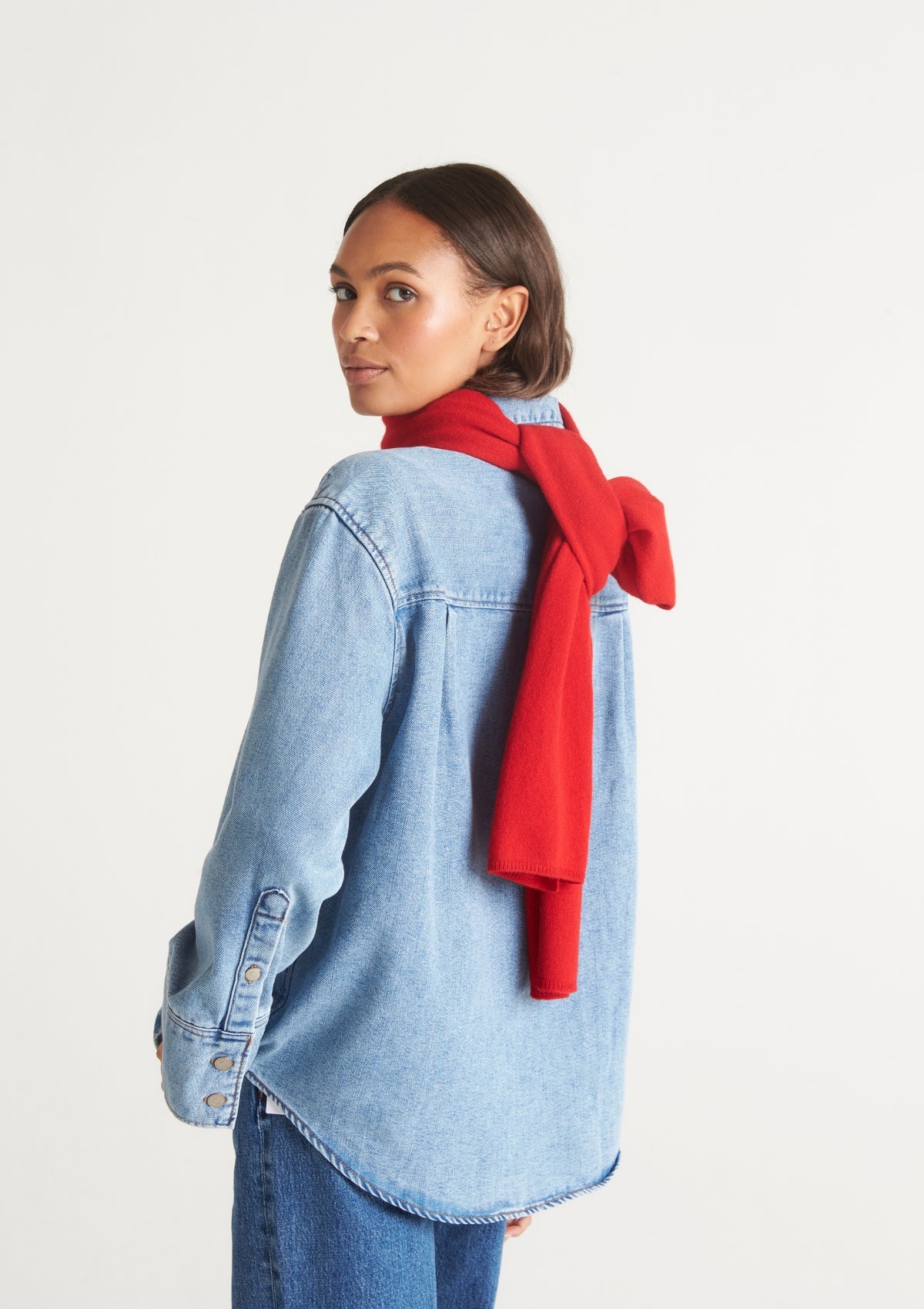 Lofty Cashmere Scarf in Postbox Red