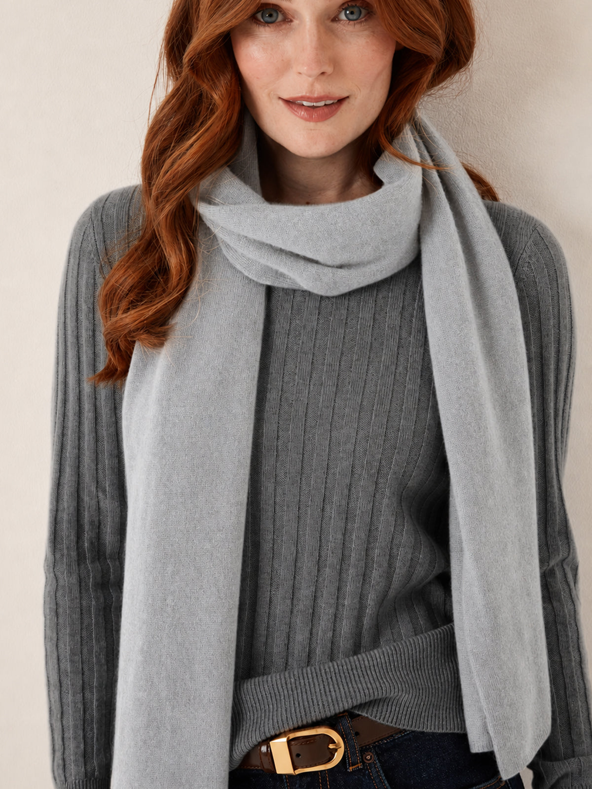 Lofty Cashmere Scarf in Foggy Grey