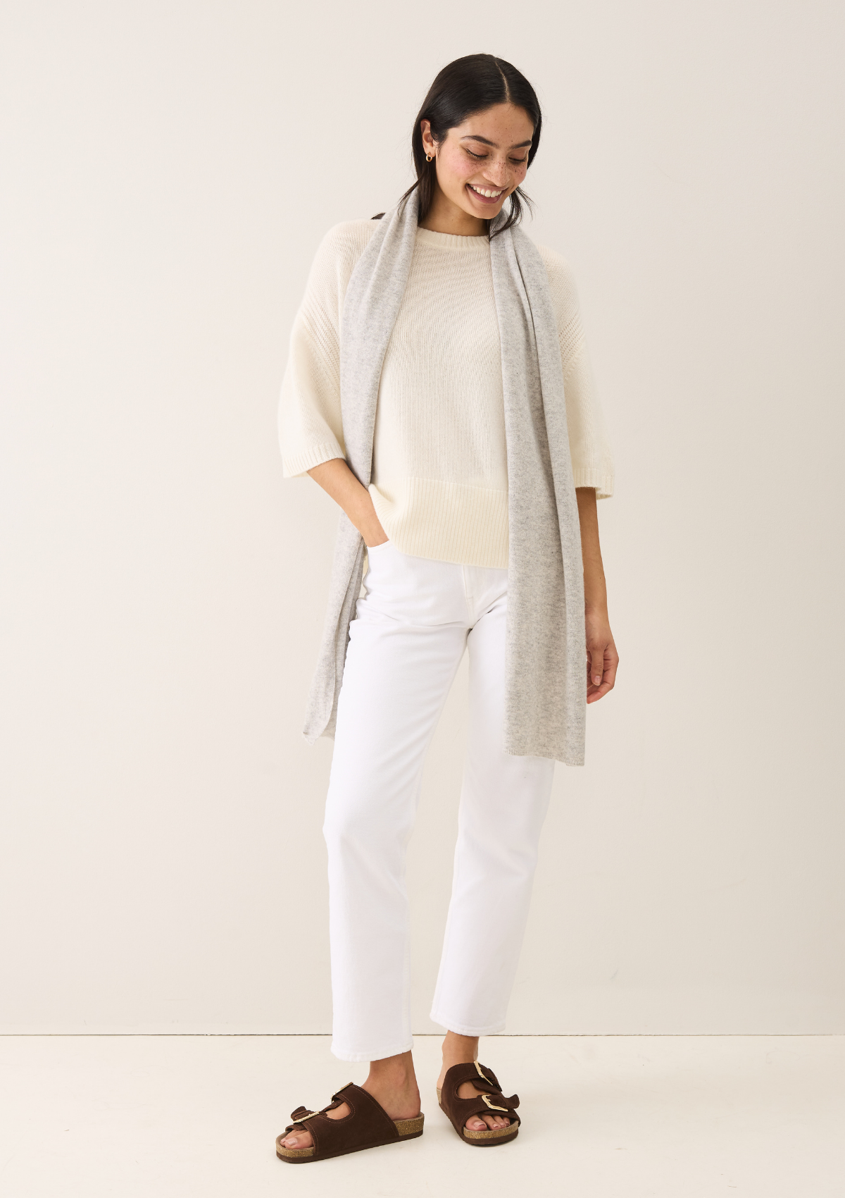 Lofty Cashmere Scarf in Foggy Grey