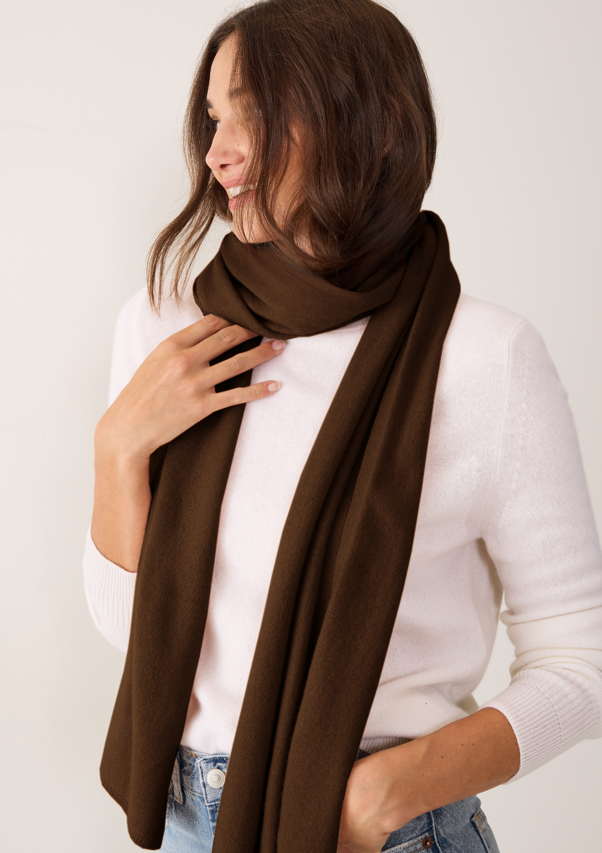 Lofty Cashmere Scarf in Americano Brown