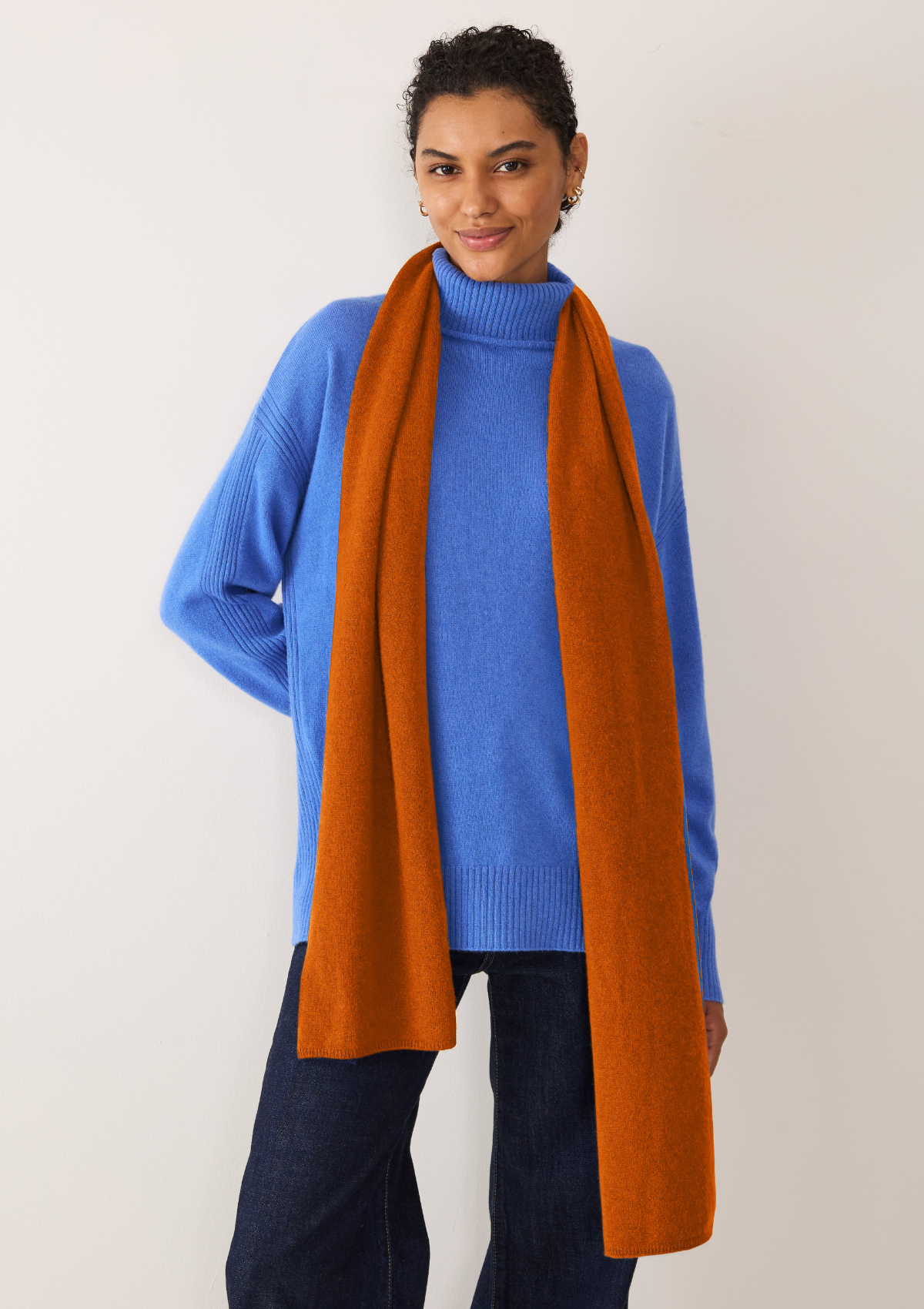 Lofty Cashmere Scarf in Marmalade Orange