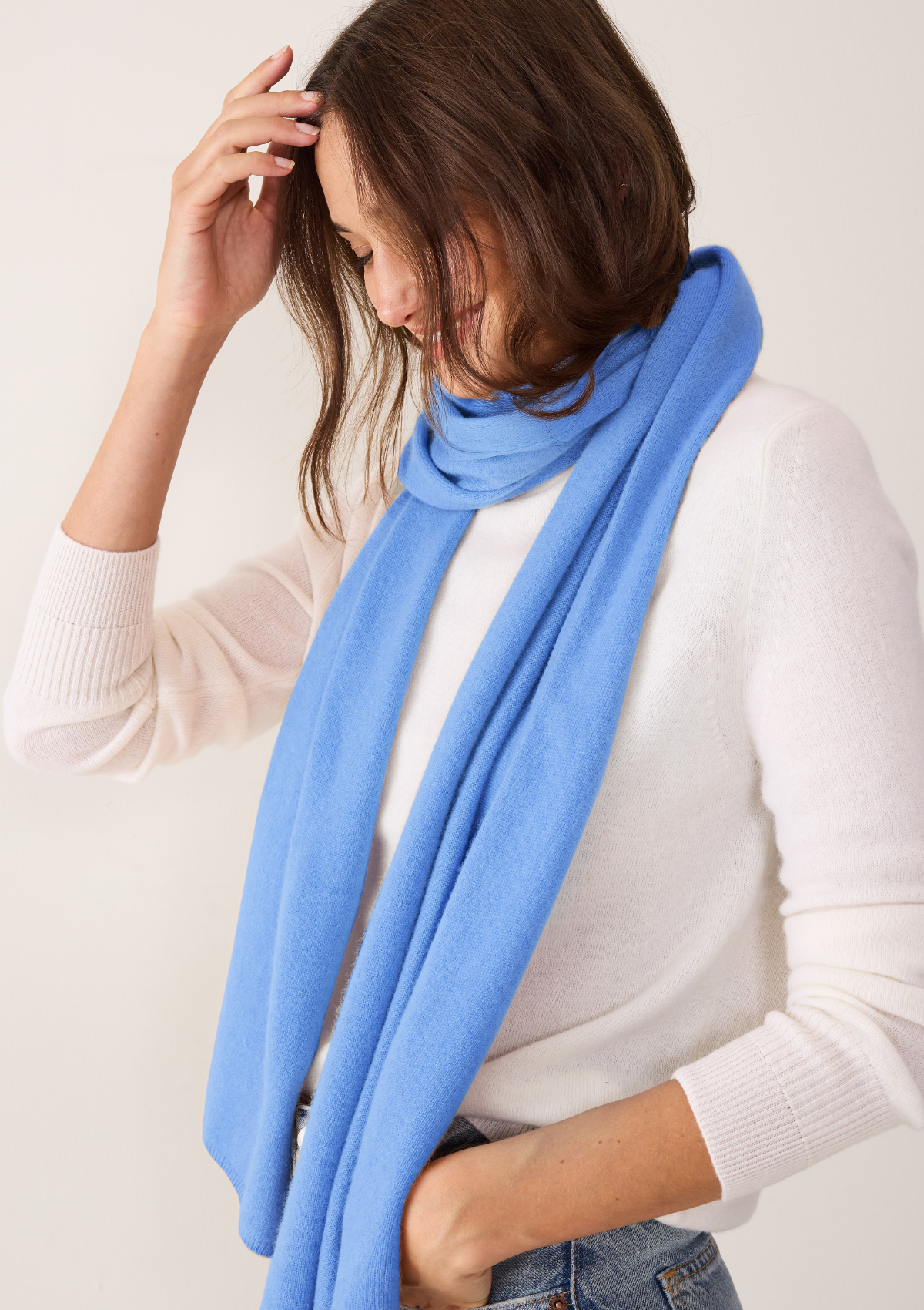 Lofty Cashmere Scarf in Delta Blue