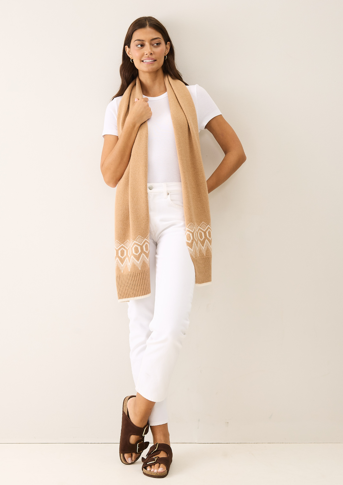 Scarf in Praline and Chalk