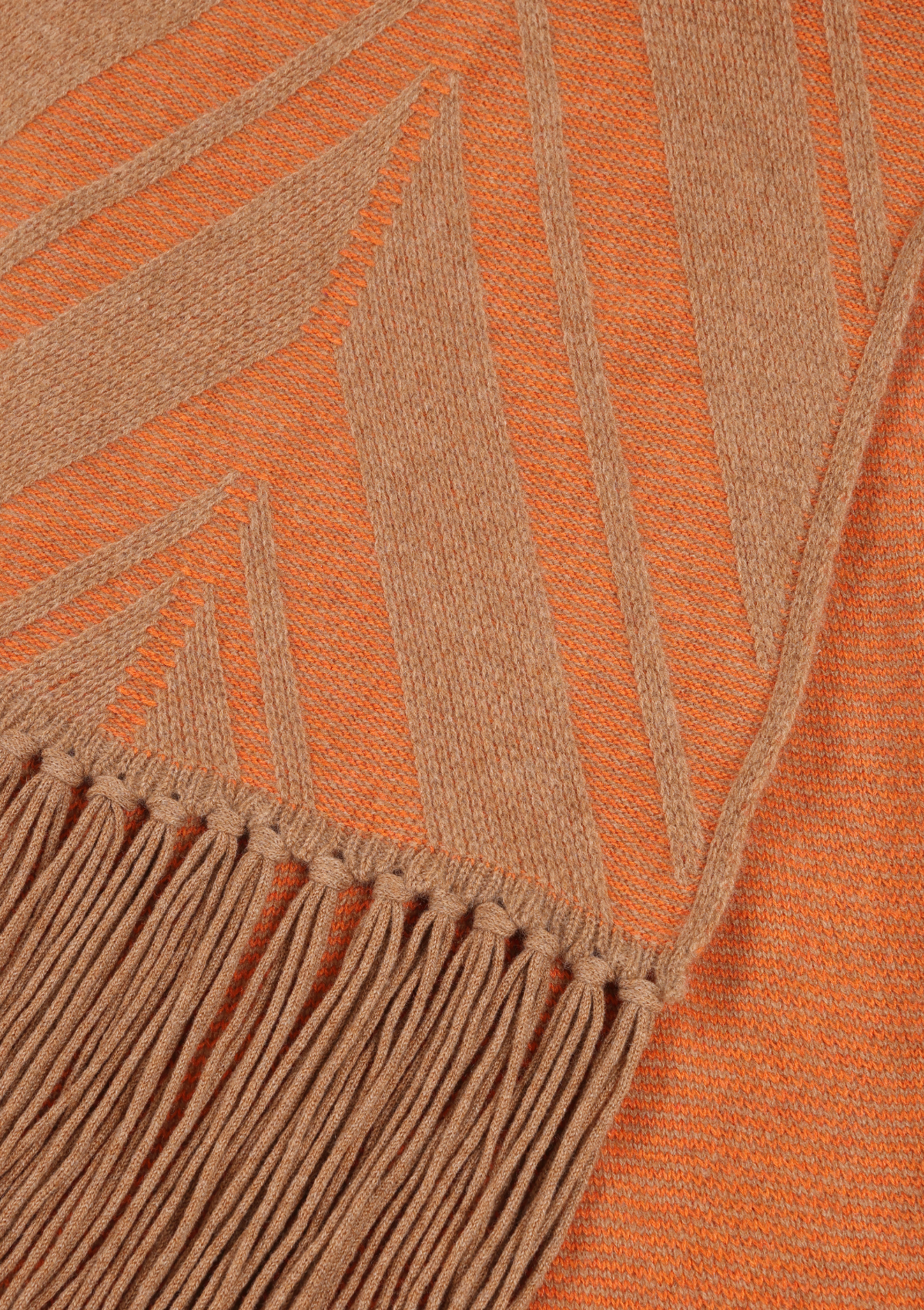 Textured Chevron Scarf in Harvest Brown & Marmalade Orange