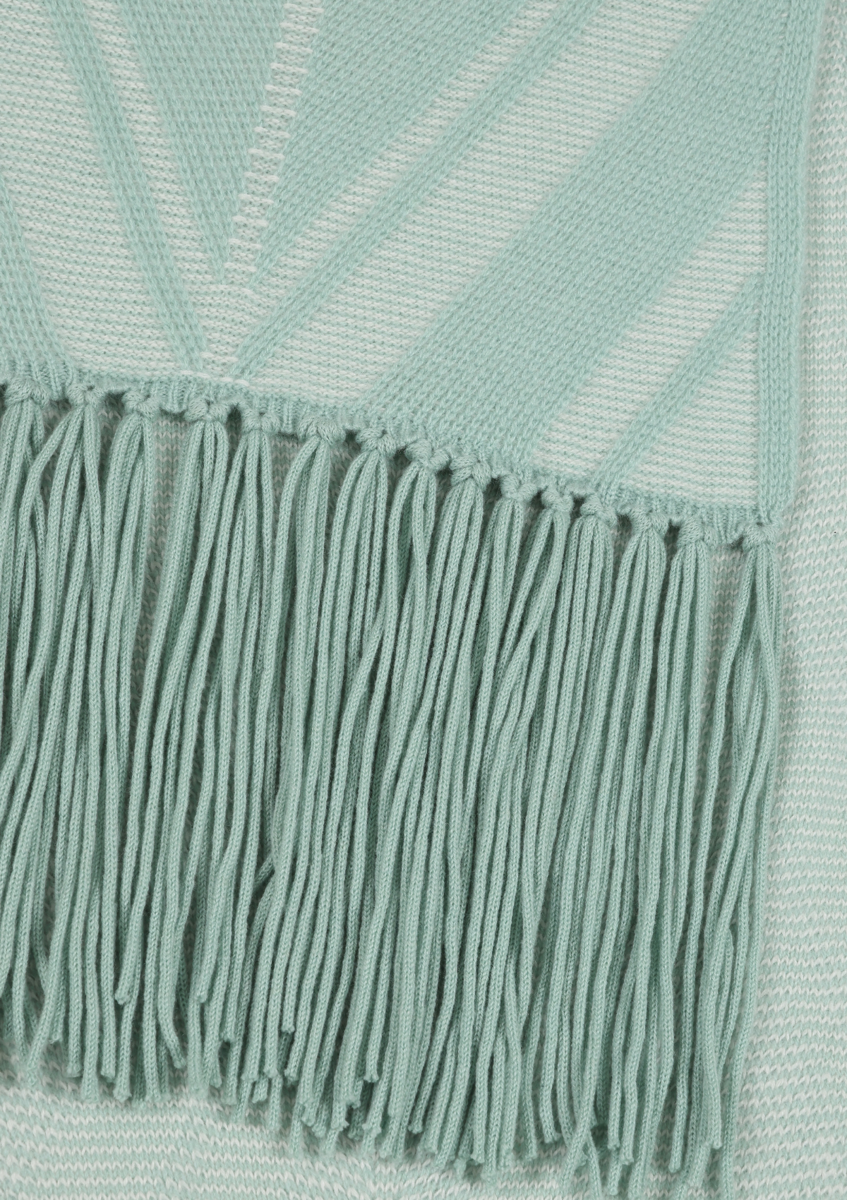 Textured Chevron Scarf in Seafoam Green & Snow White