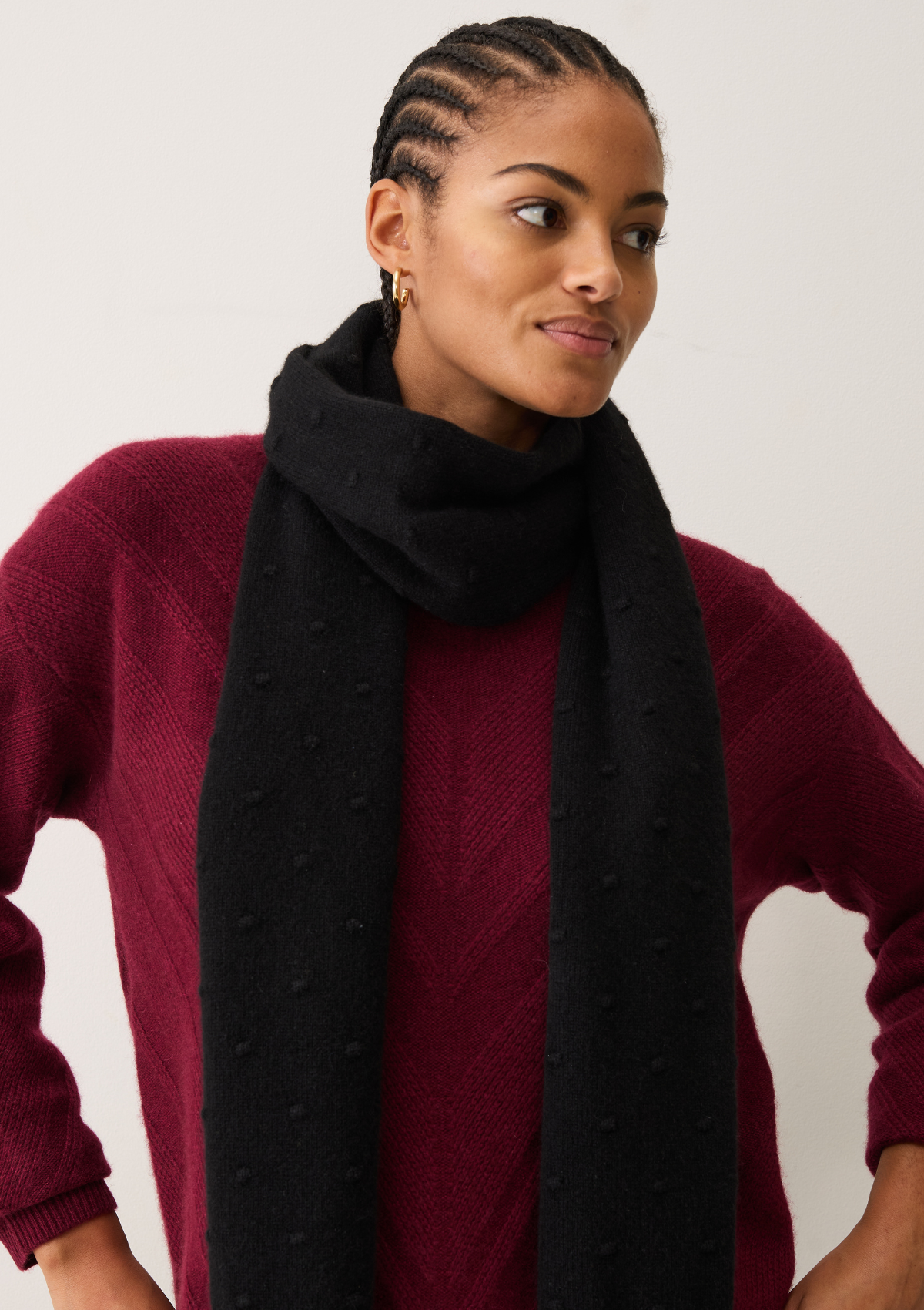 Bobble Scarf in Black