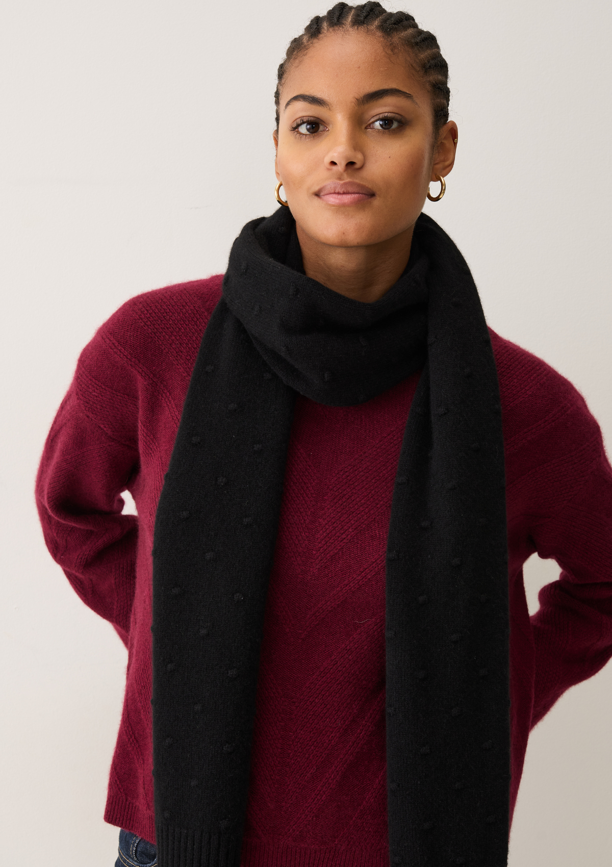 Bobble Scarf in Black