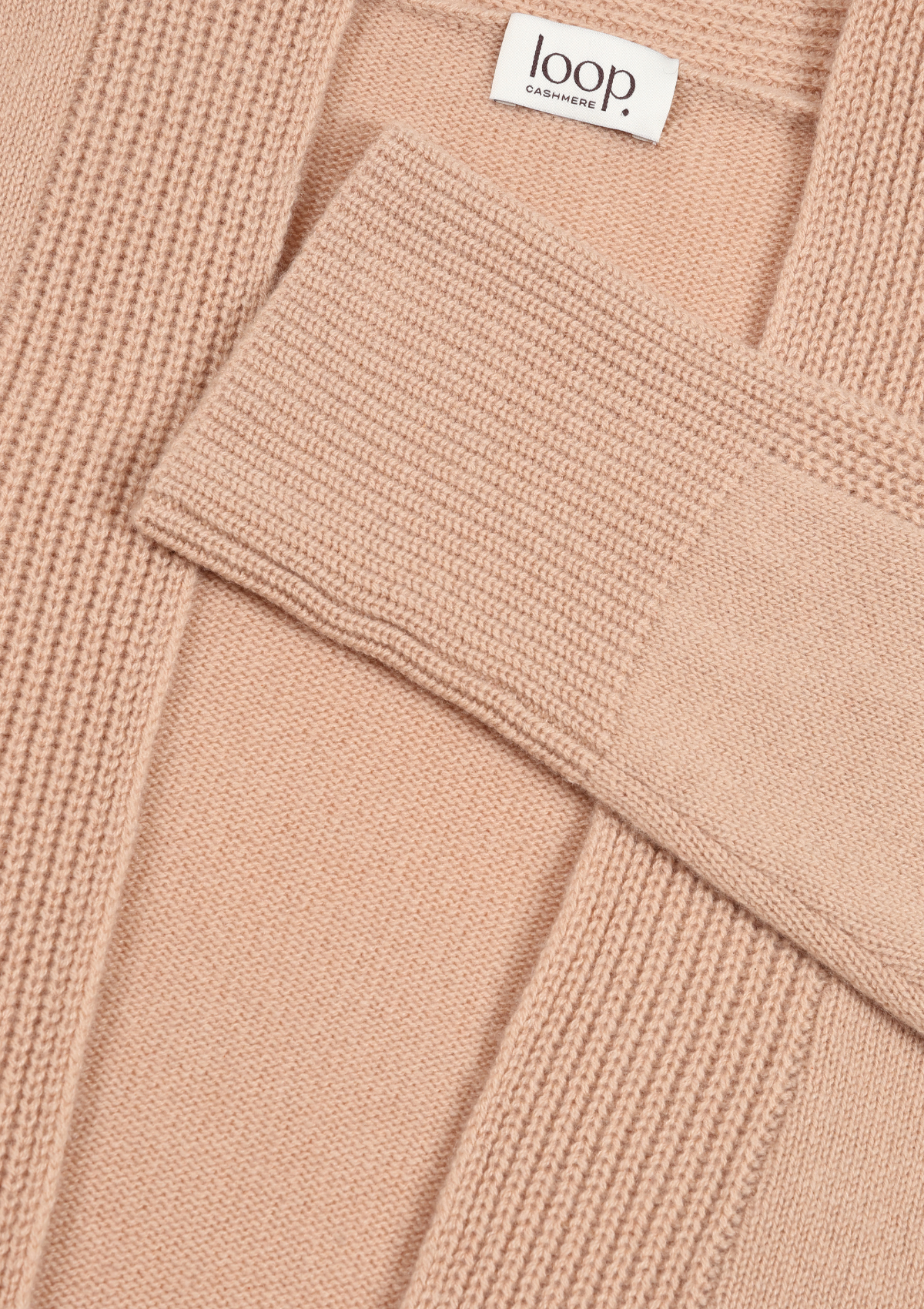 Ribbed Detail Edge to Edge Cardigan in Toffee