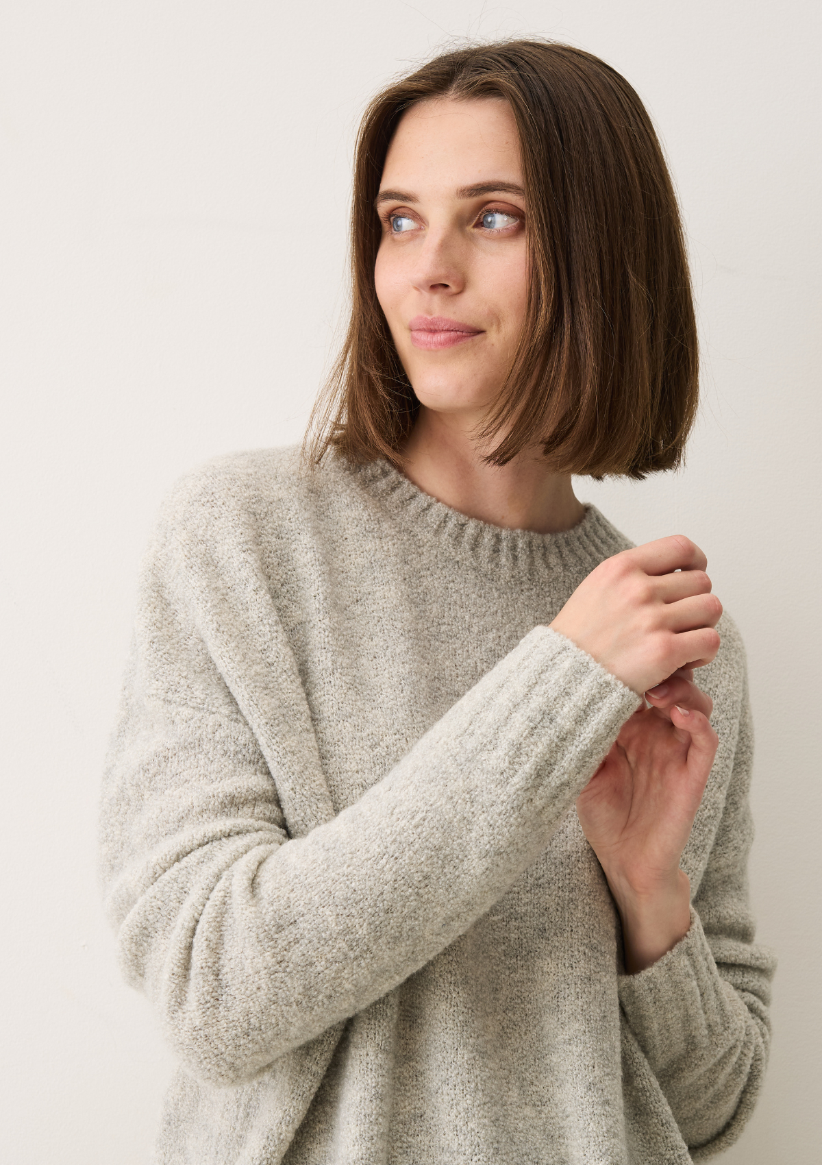 Boucle Sweatshirt in Cement Grey