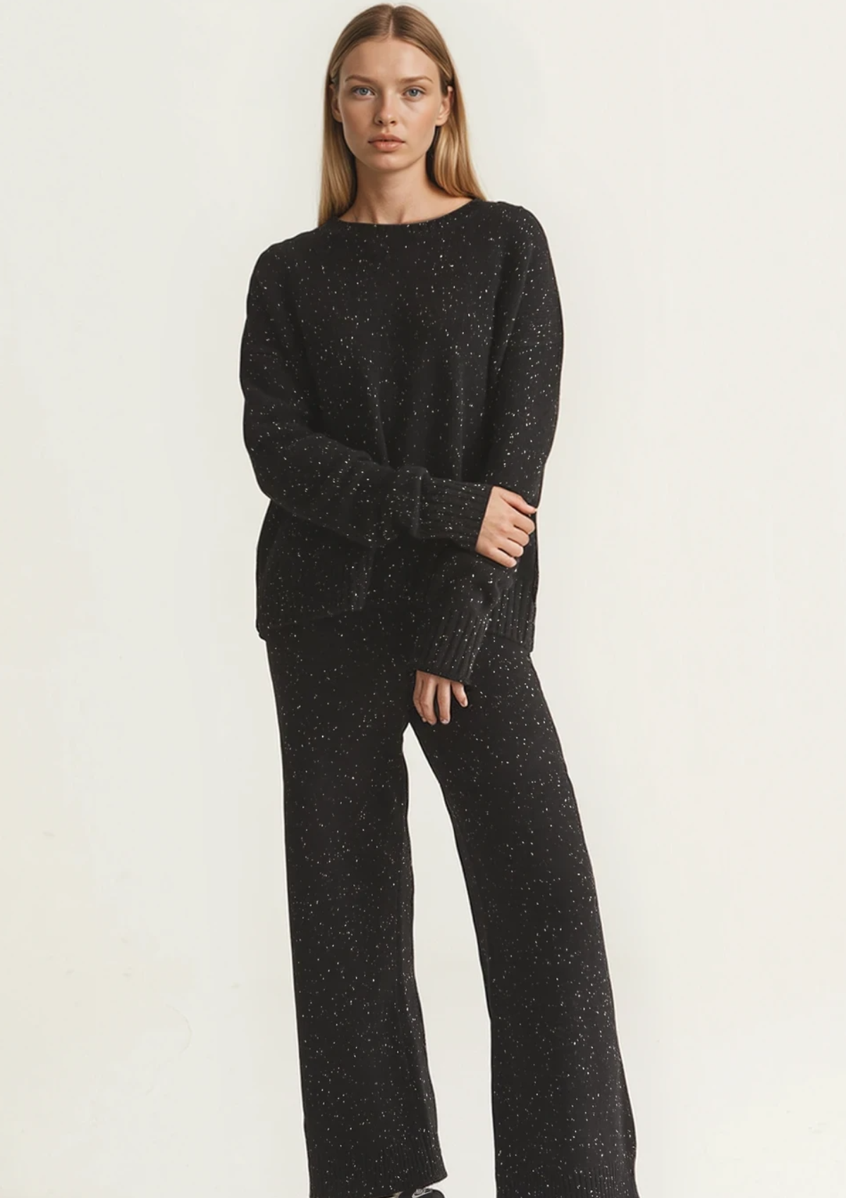 Donegal Knit Trousers in Cinder Grey