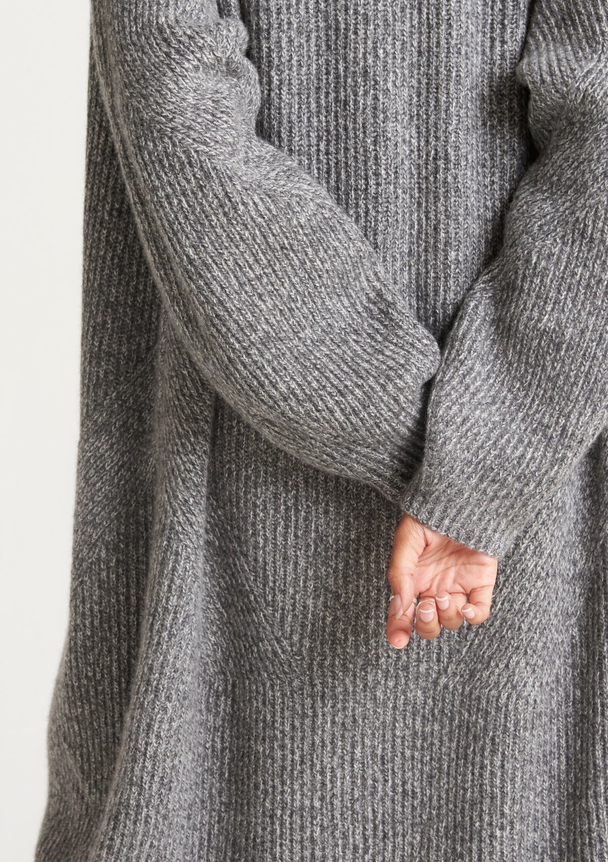 Ribbed Cashmere Coatigan in Canyon Grey