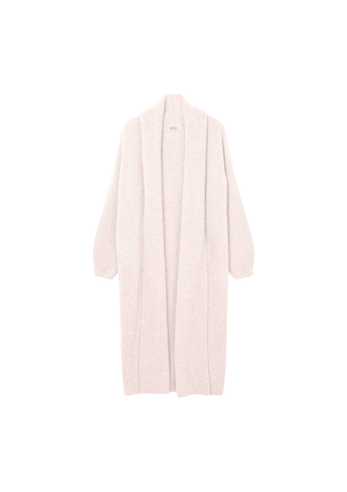 Ribbed Cashmere Coatigan in Ballet Pink