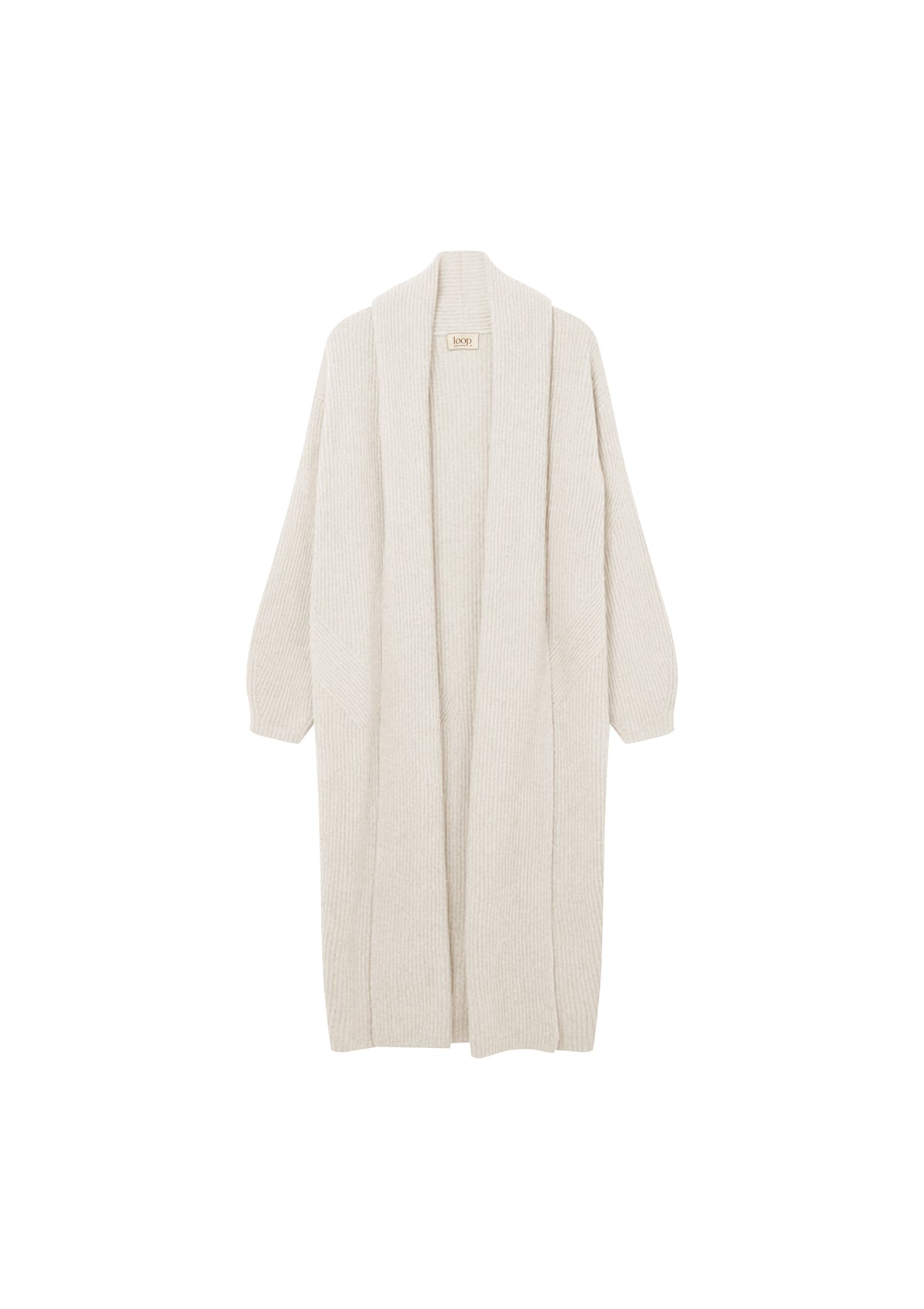 Ribbed Cashmere Coatigan in Snow White