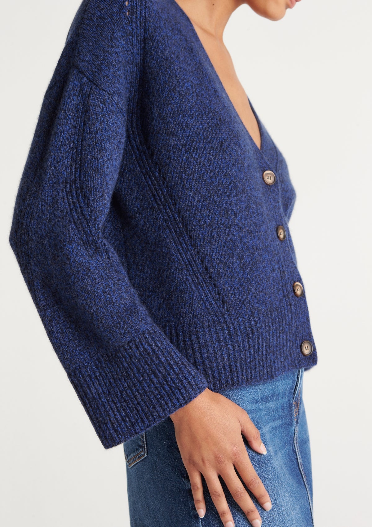 Lofty Cashmere Cardigan in Deep Blue