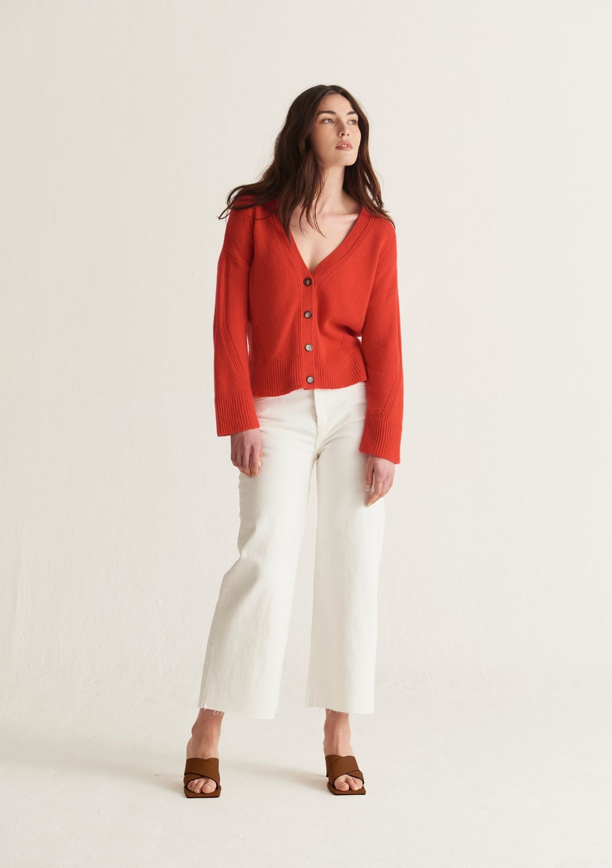 Lofty Cashmere Cardigan in Rouge Red