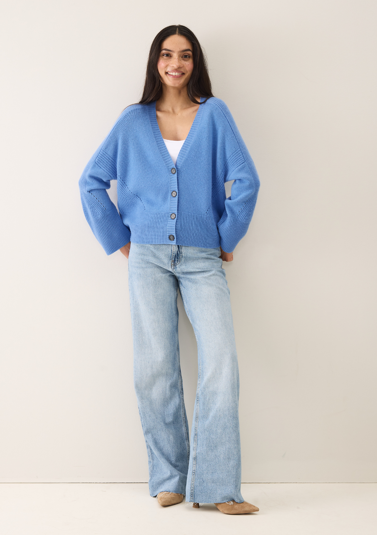 Cashmere Lofty Cardigan in Cornflower Blue