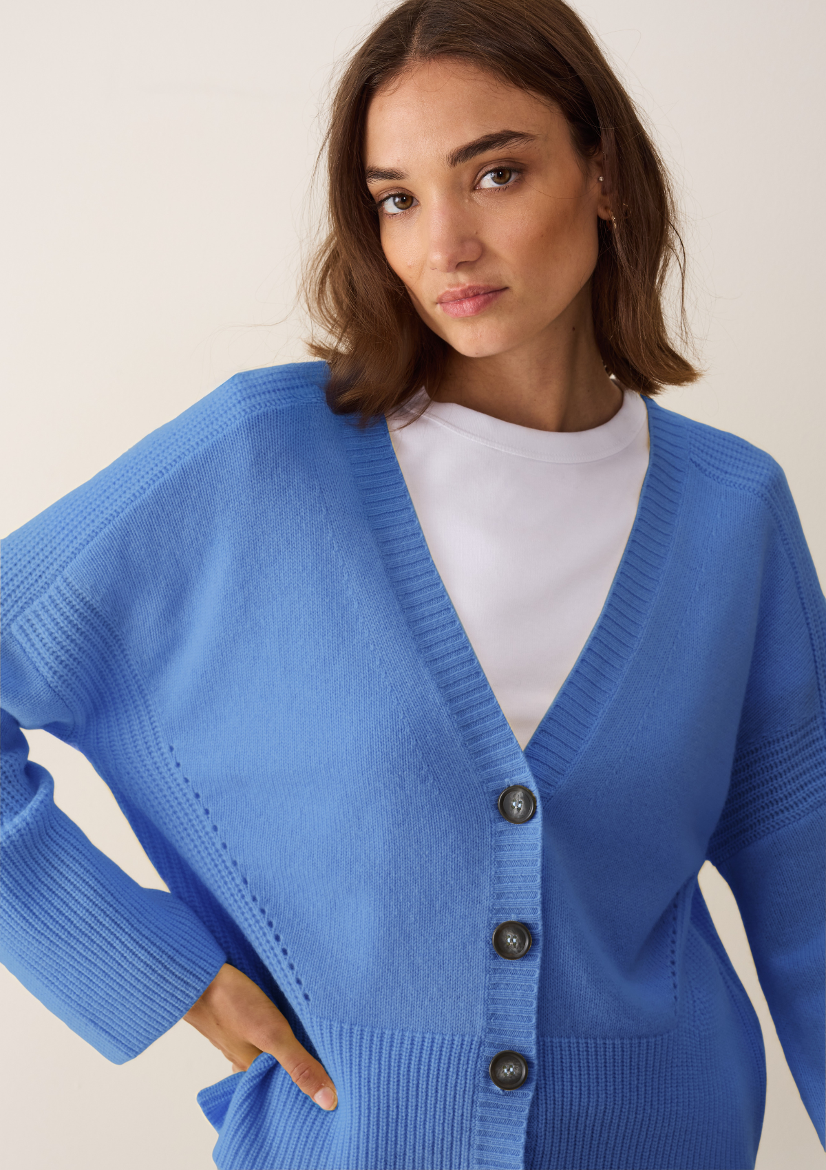 Cashmere Lofty Cardigan in Cornflower Blue